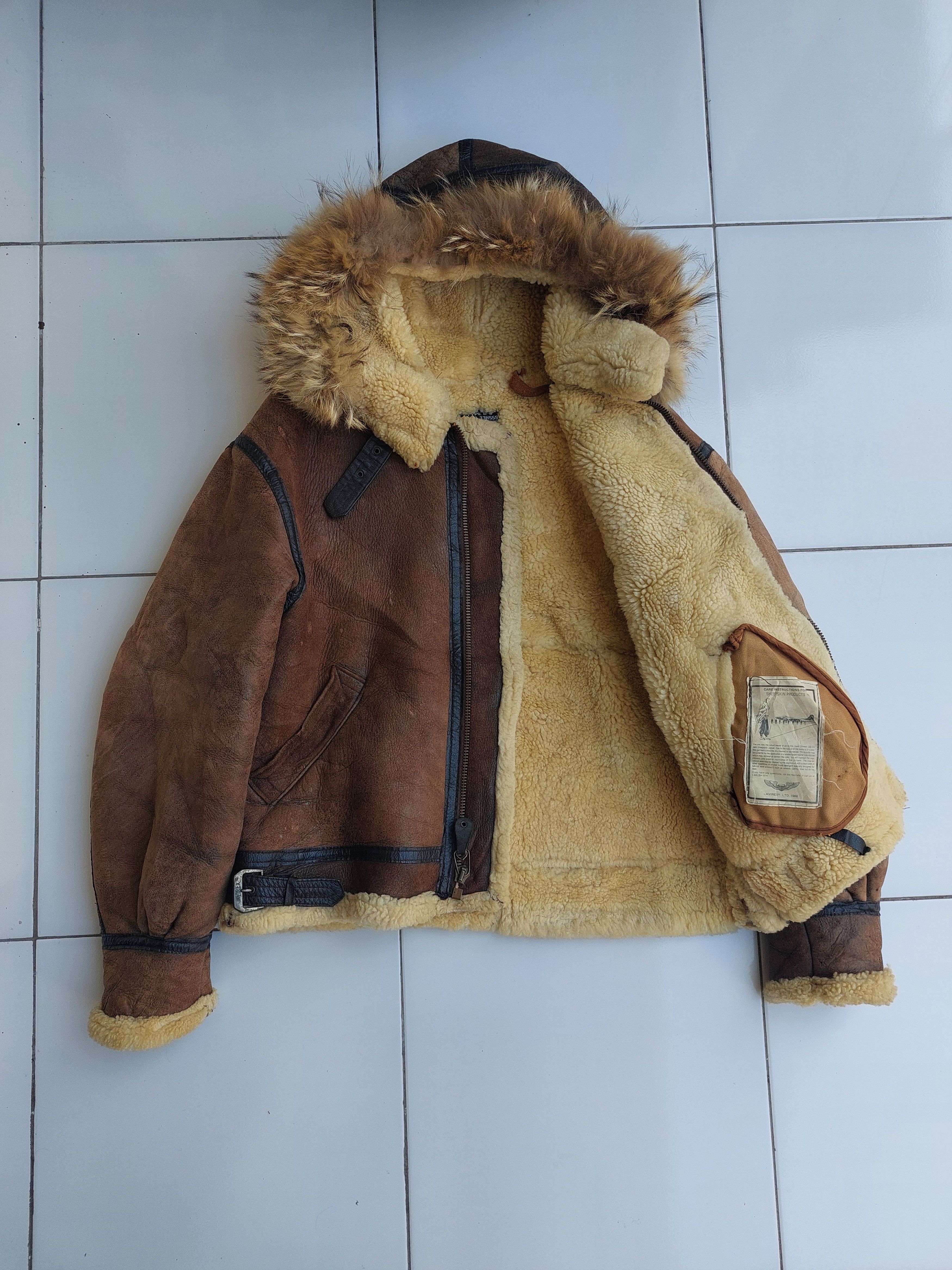 Avirex Avirex Vintage B3 Hooded Mouton Leather Jacket Military Size US L / EU 52-54 / 3 - 7 Thumbnail