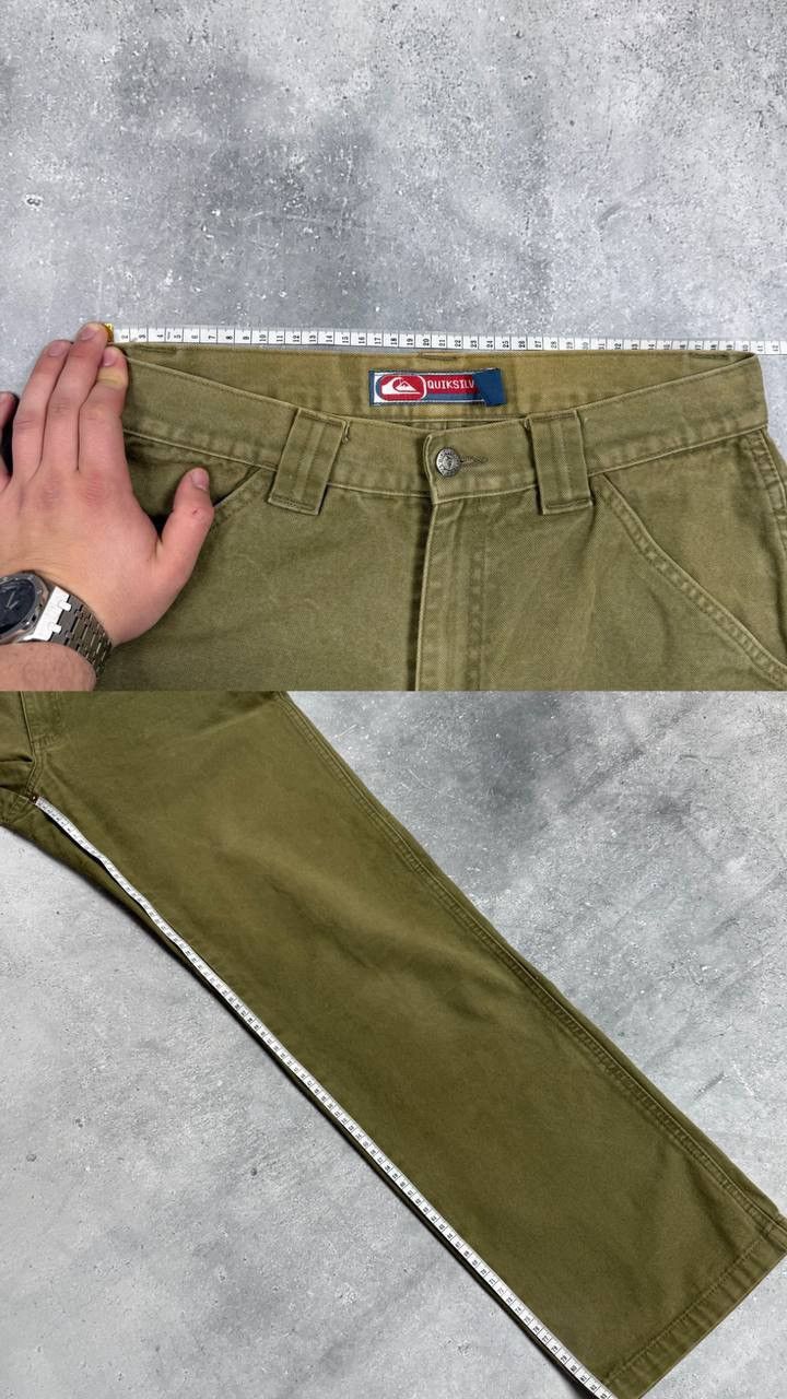 Quiksilver Vintage 2000s Quiksilver Barney Canvas Carpenter Pants Khaki Size US 31 - 25 Thumbnail