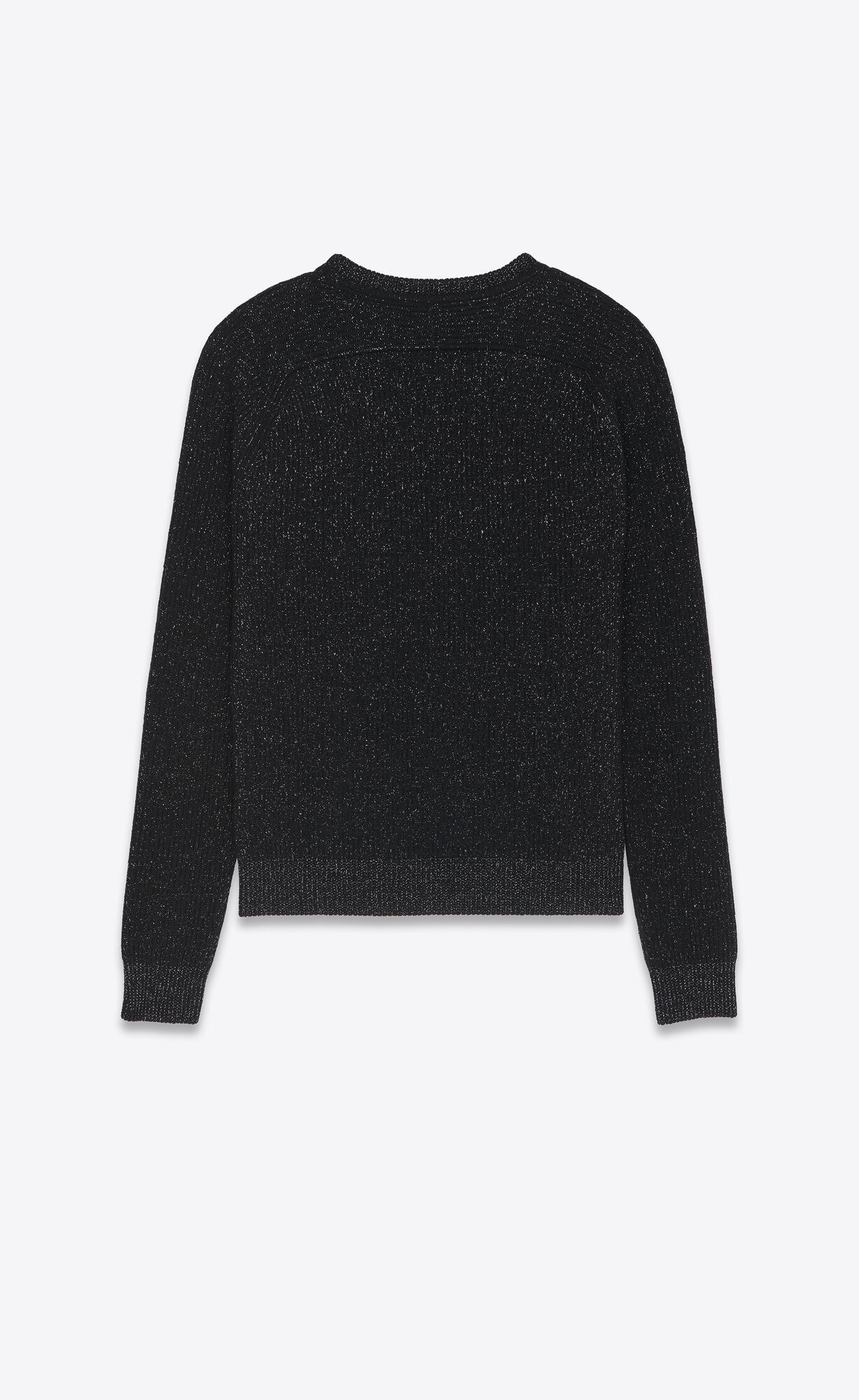 Saint Laurent Paris o1s1wg111124 Sweater in Ribbed Wool and Cashmere in Black Size US XL / EU 56 / 4 - 2 Thumbnail