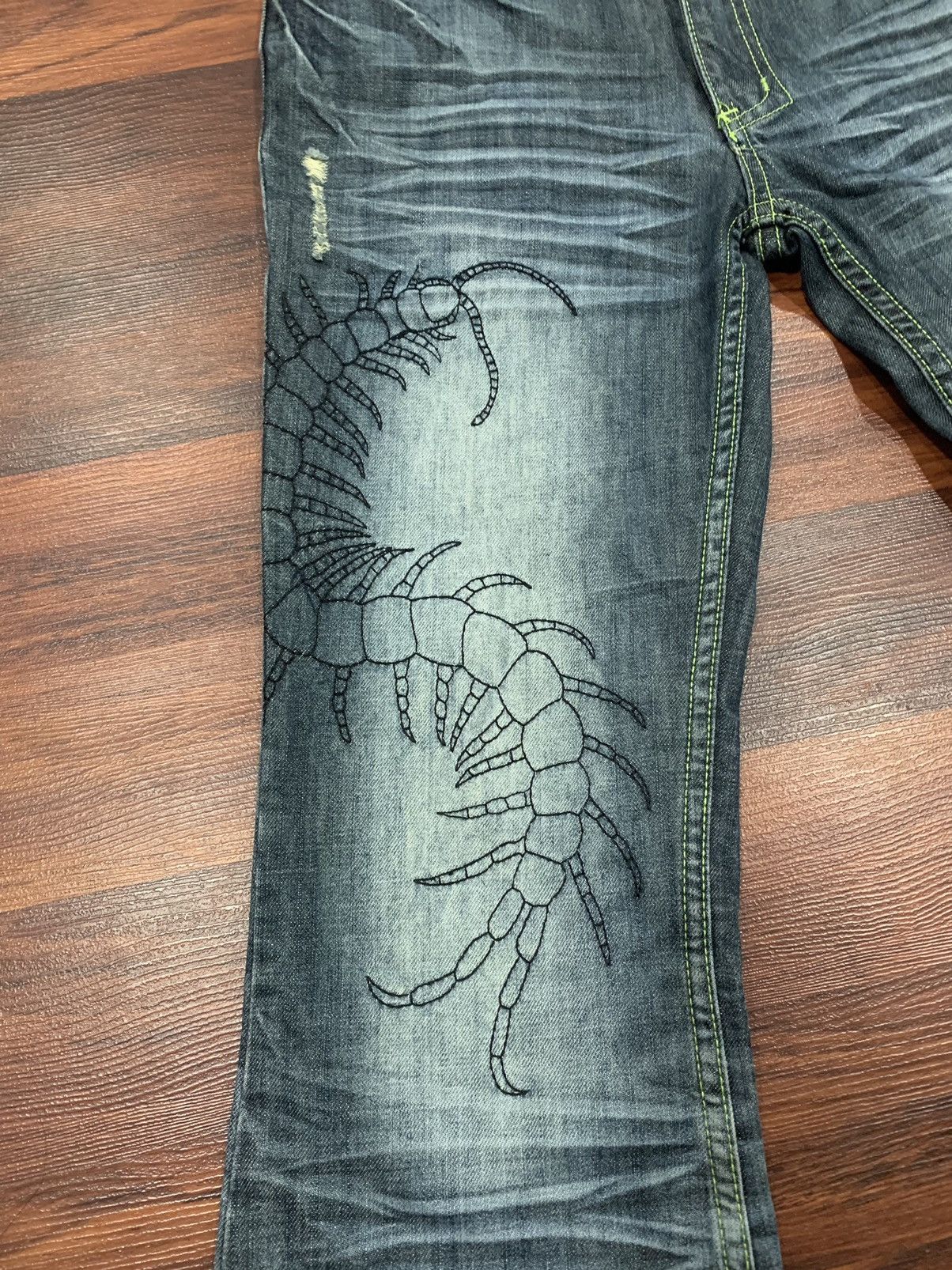 If Six Was Nine Ba Dao Embroidered Flared Jeans Pants ( unisex ) Size US 29 - 3 Thumbnail