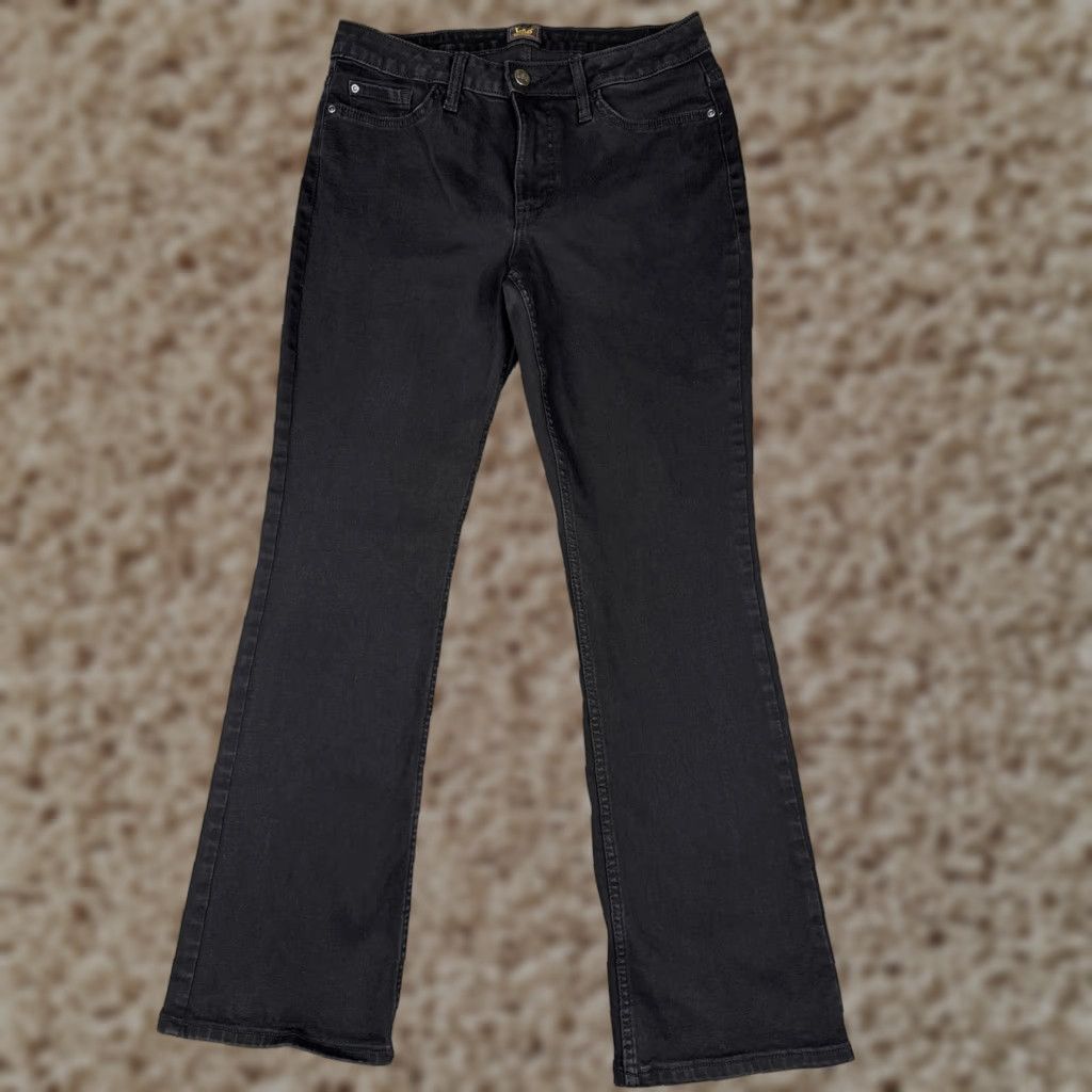 Lee Lee Jeans Women Bootcut Jeans 28x30 Black Regular Denim Pockets Stretch 5-Pocket Style USA Cowboy Vintage No Size 28" / US 6 / IT 42 - 1 Thumbnail