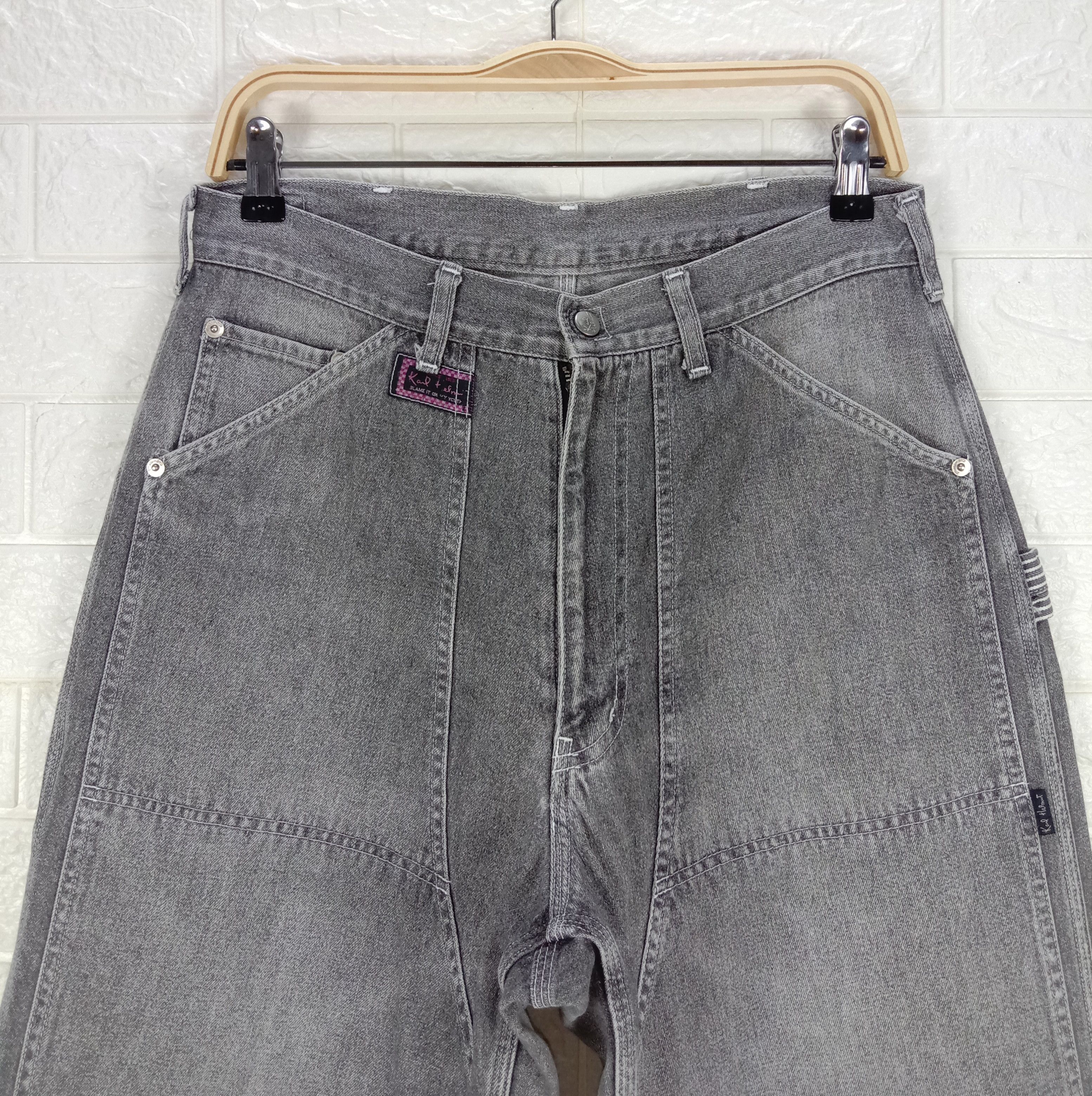 Japanese Brand Baggy Jeans Karl Helmut Double Knee Carpenter Wide Denim Size US 30 / EU 46 - 2 Thumbnail