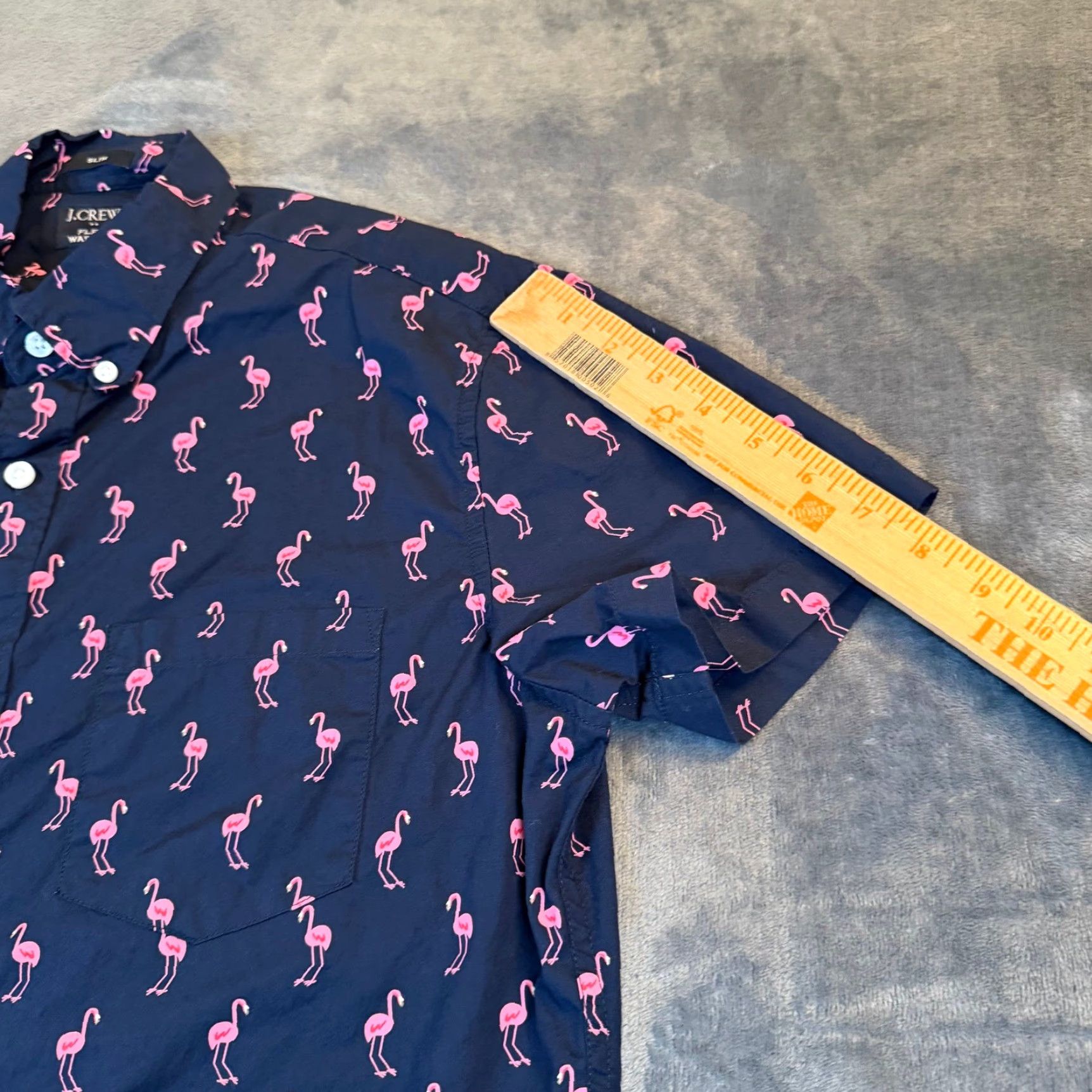 J.Crew J.Crew Flex Washed Slim Fit Flamingo Short Sleeve Button-Down Shirt Mens M Size US M / EU 48-50 / 2 - 7 Thumbnail
