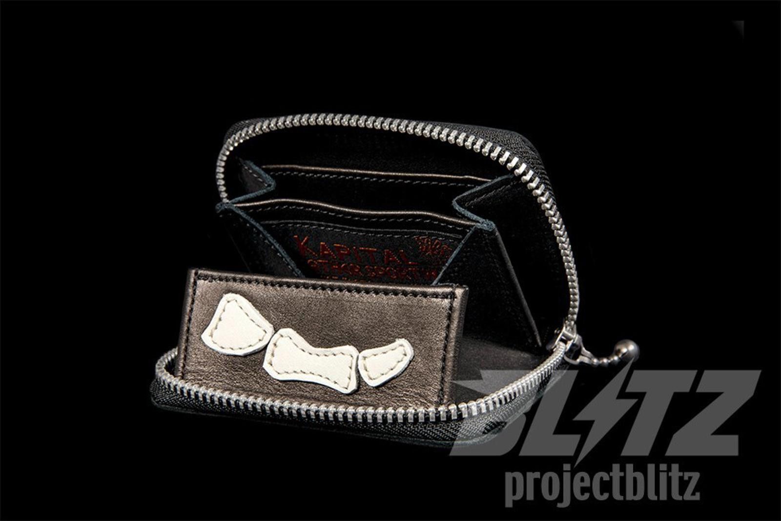 Kapital KAPITAL THUMBS UP BONE HAND ZIP LEATHER WALLET BLACK Size ONE SIZE - 4 Thumbnail