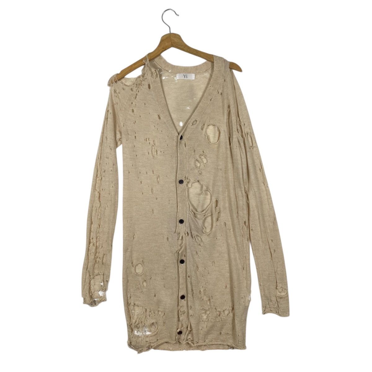 Y's Y's Yohji Yamamoto Destroyed Distressed Cardigan Size 2 Size XS / US 0-2 / IT 36-38 - 1 Thumbnail