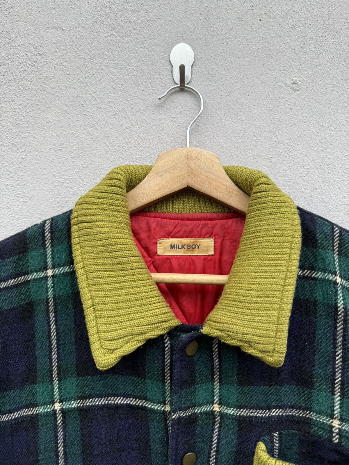 Seditionaries VTG 80s-90s MILKBOY Plaid Boxy Wool Quilted Bomber Jacket Size US L / EU 52-54 / 3 - 6 Thumbnail