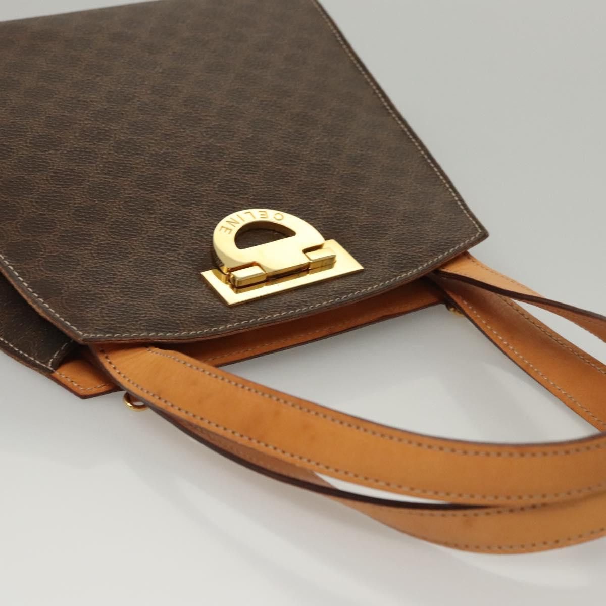 Celine CELINE Macadam Canvas Hand Bag Pvc Leather Brown Gold Size ONE SIZE - 6 Thumbnail