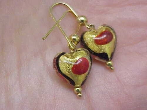 Other works of Art, Vintage Blue Red Enamel 14k Gold Earings Size ONE SIZE - 3 Thumbnail