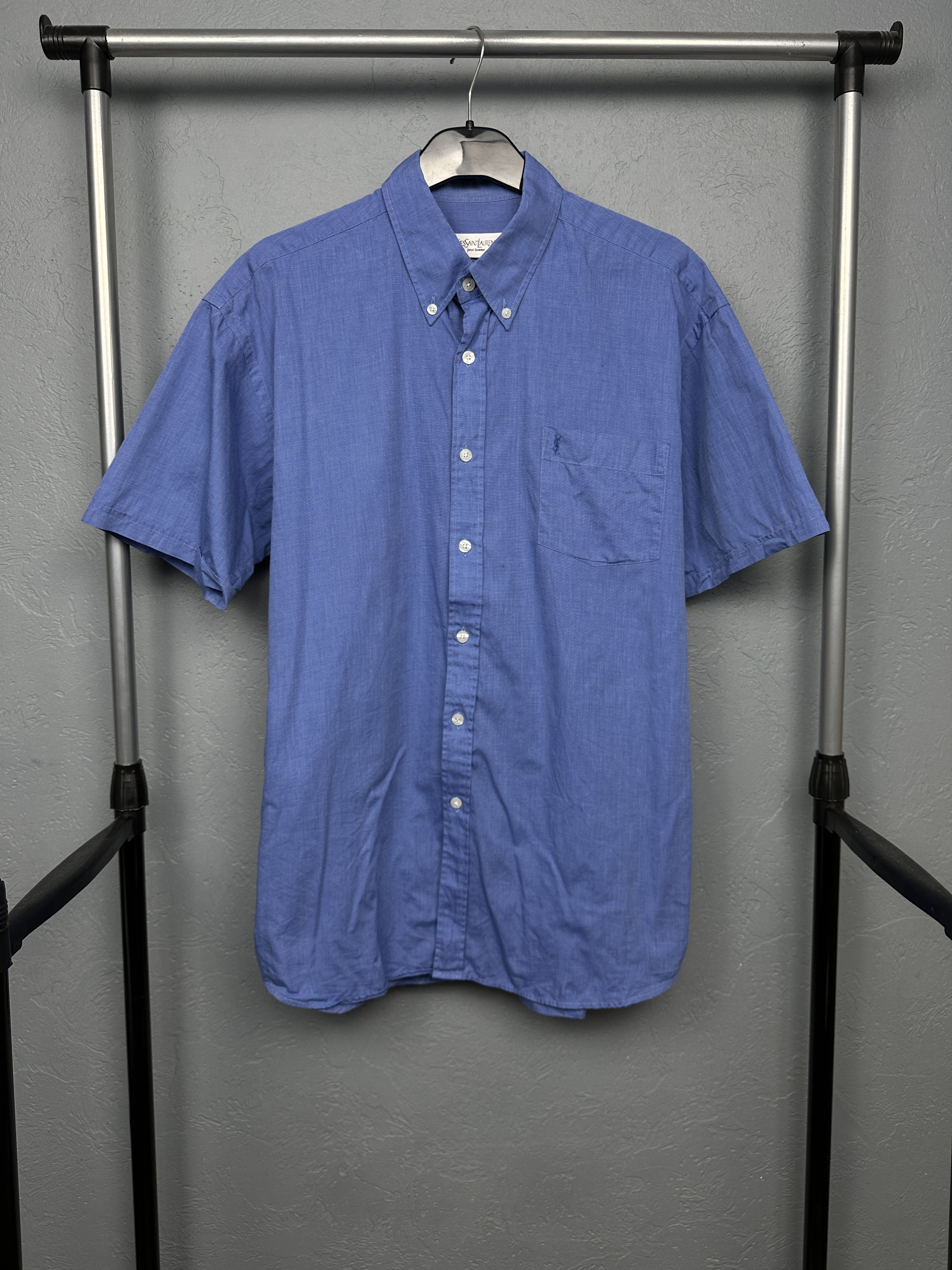 Yves Saint Laurent Yves Saint Laurent Mens Short Sleeve Shirt Size US L / EU 52-54 / 3 - 1 Thumbnail