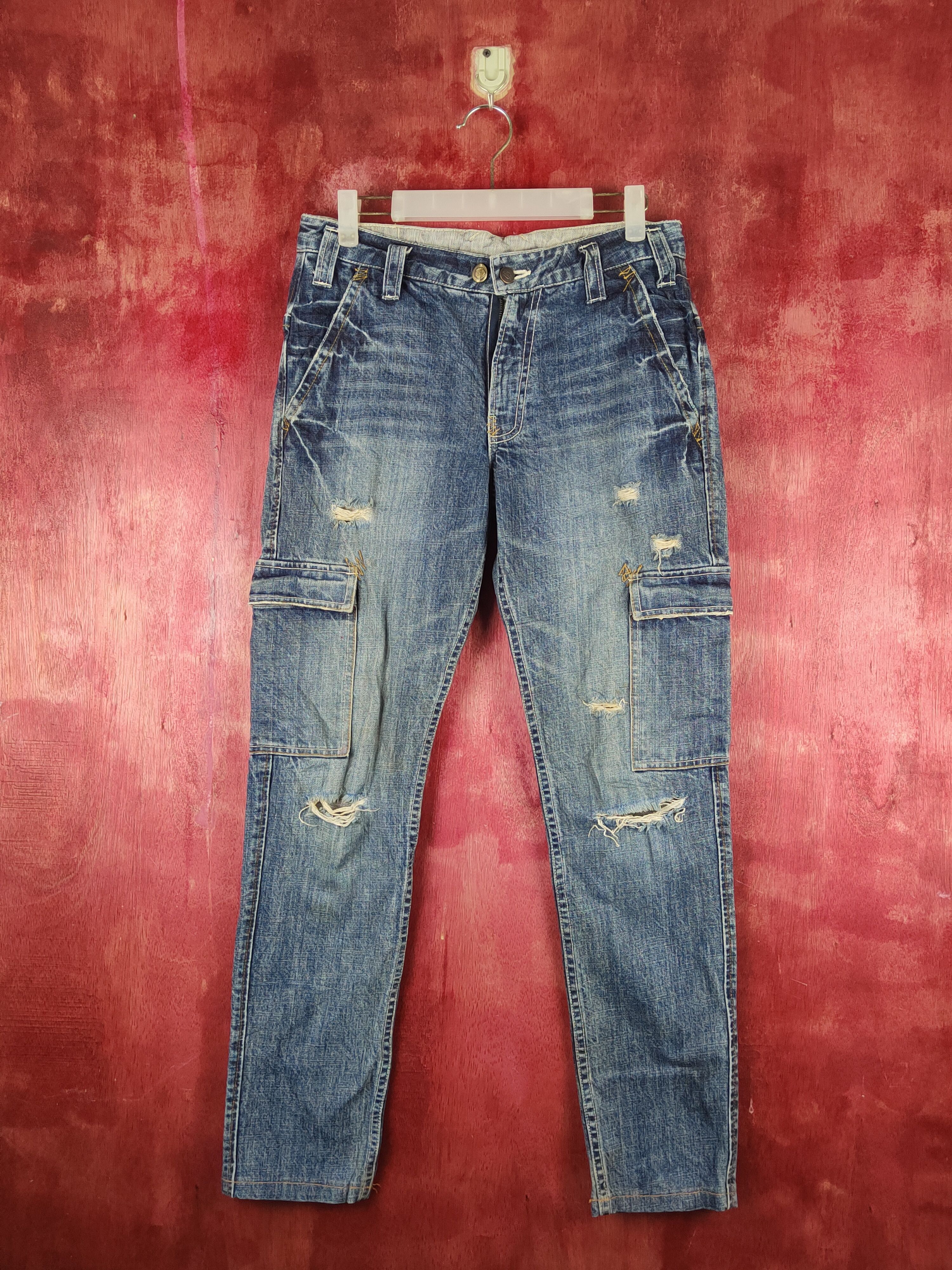 Dickies Dickies Dark Blue Distressed Ripped Jeans #S2365 Size US 30 / EU 46 - 1 Thumbnail