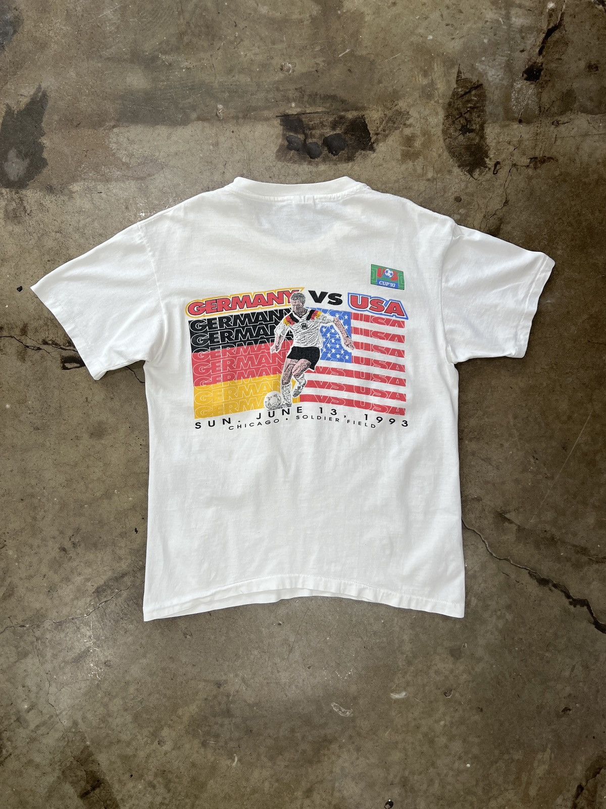 Vintage Vintage 1993 World Cup USA Germany Soccer Tee Large Size US L / EU 52-54 / 3 - 5 Thumbnail