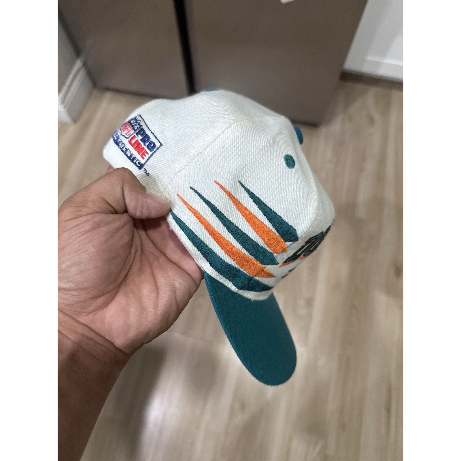 Pro Line Vintage NFL Miami Dolphins Diamond Cut Snapback 90s Hat Cap Size ONE SIZE - 2 Thumbnail