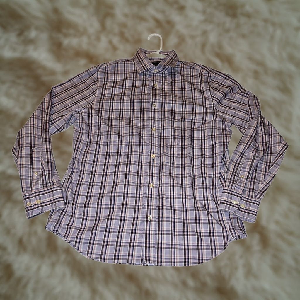 Banana Republic Banana Republic Button-Up Shirt Men's 34-35 Slim Fit Purple Plaid Preppy Shirt Size US S / EU 44-46 / 1 - 1 Thumbnail