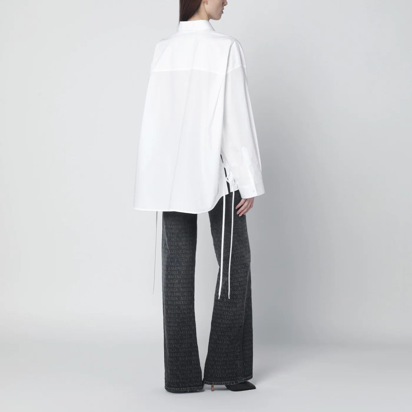 Balenciaga o1d2blof0426 Cotton Button Shirt in White Size XS / US 0-2 / IT 36-38 - 3 Thumbnail
