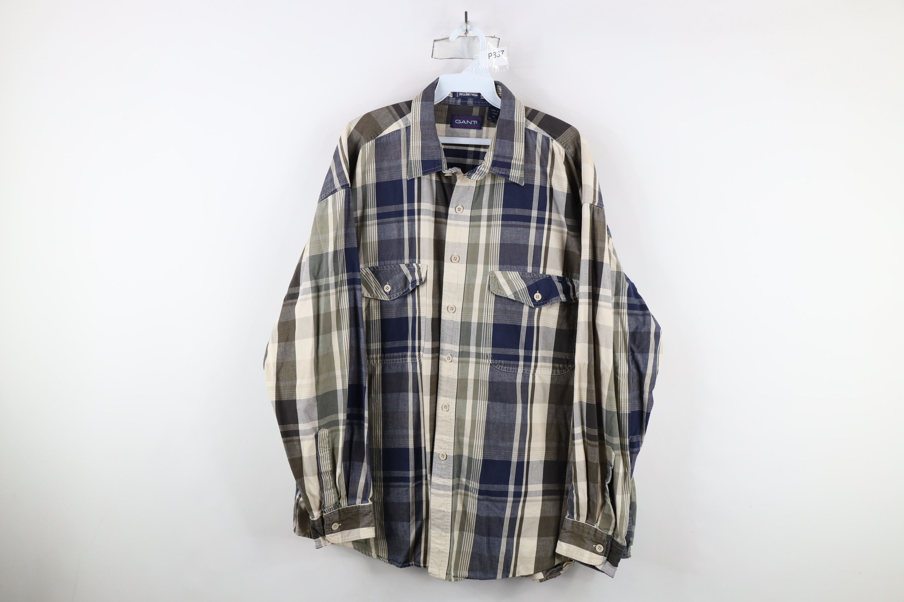 Vintage Vintage 90s Streetwear Heavyweight Twill Button Shirt Plaid Size US XL / EU 56 / 4 - 1 Thumbnail