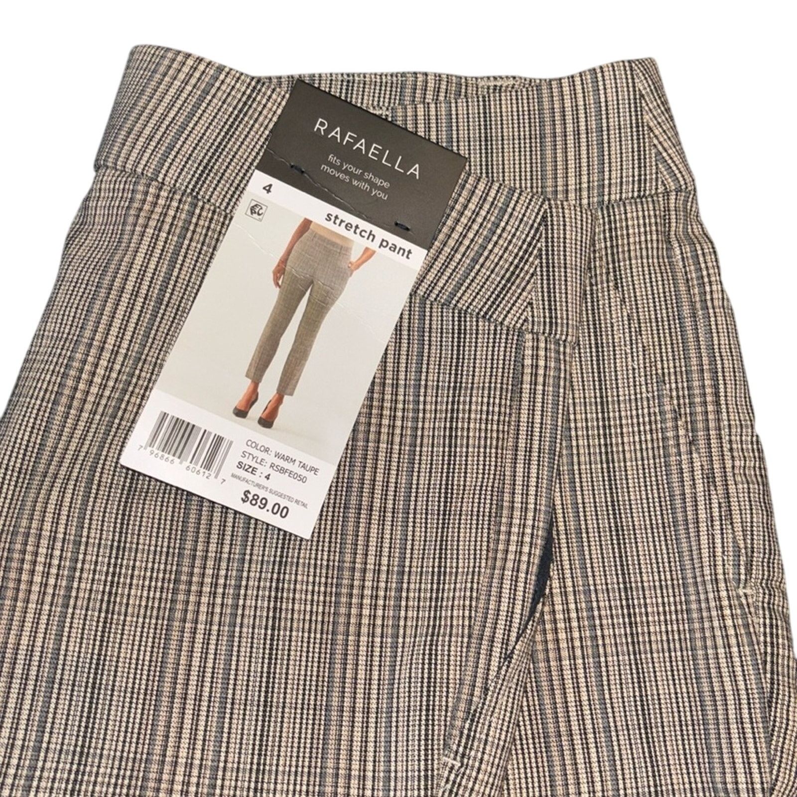 The Unbranded Brand Rafaella Women's Brown Cropped Plaid Pants - Size Small Size 27" / US 4 / IT 40 - 3 Thumbnail