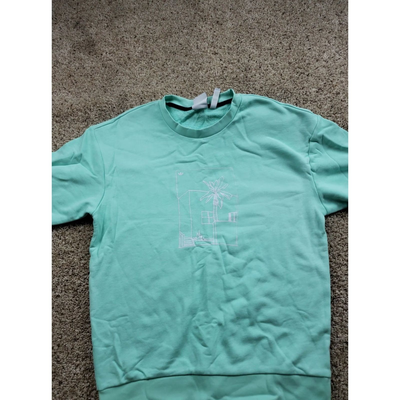 Adidas Adidas Sweatshirt Mens M Teal Blue Crew Neck Graphic Pullover Skateboarding Size US M / EU 48-50 / 2 - 3 Thumbnail