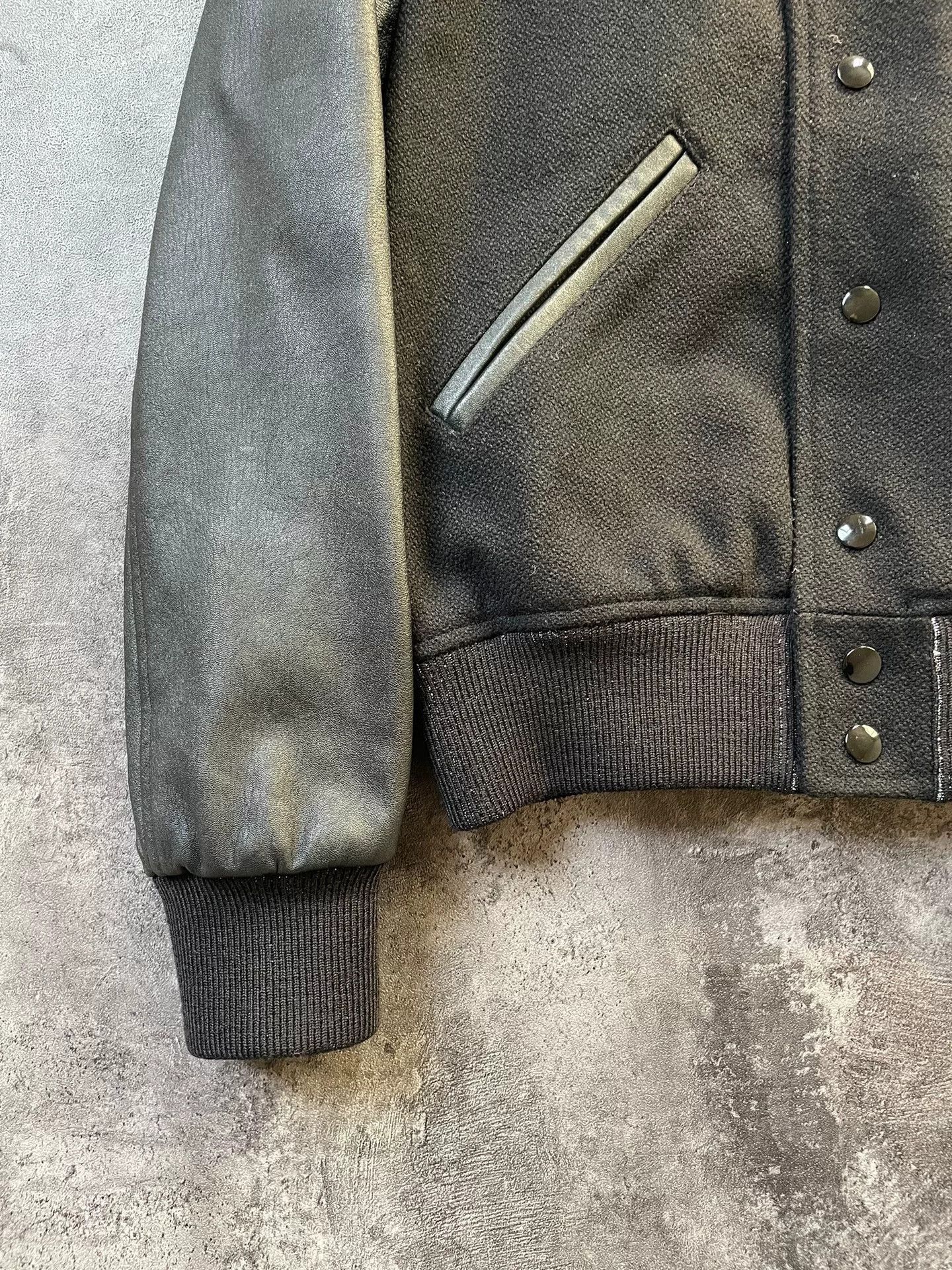 Saint Laurent Paris saint laurent black leather and wool bomber jacket. Size US M / EU 48-50 / 2 - 4 Thumbnail