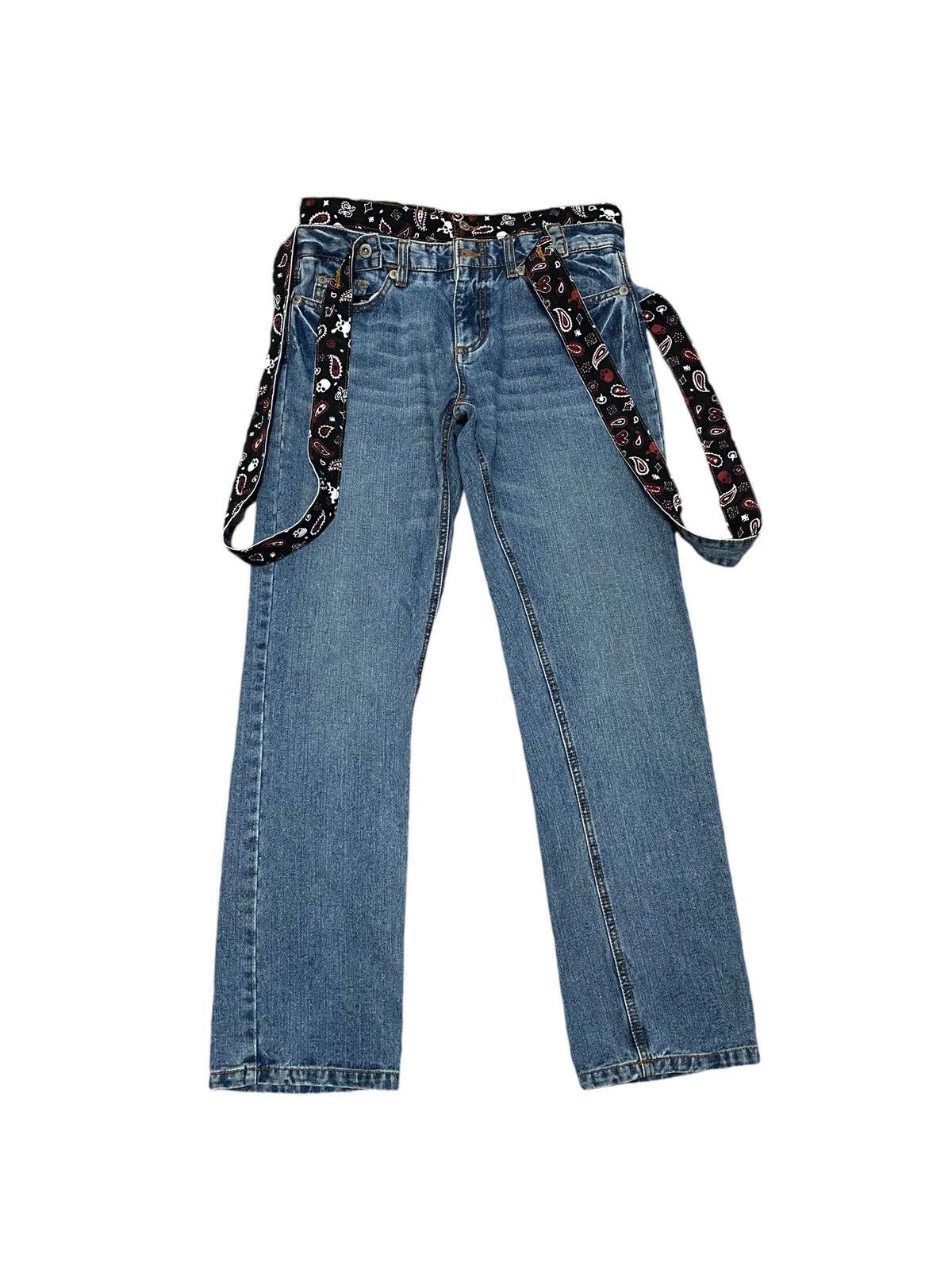 Designer Streetwear X japanese brand Double waist jeans Size US 31 - 2 Thumbnail