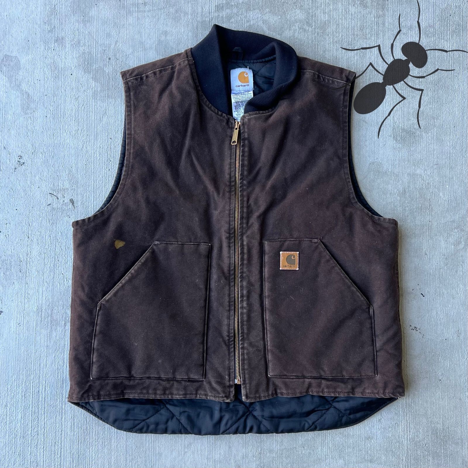 Carhartt × Vintage Carhartt V02 DKB large brown quilted work wear vest Size US L / EU 52-54 / 3 - 1 Thumbnail