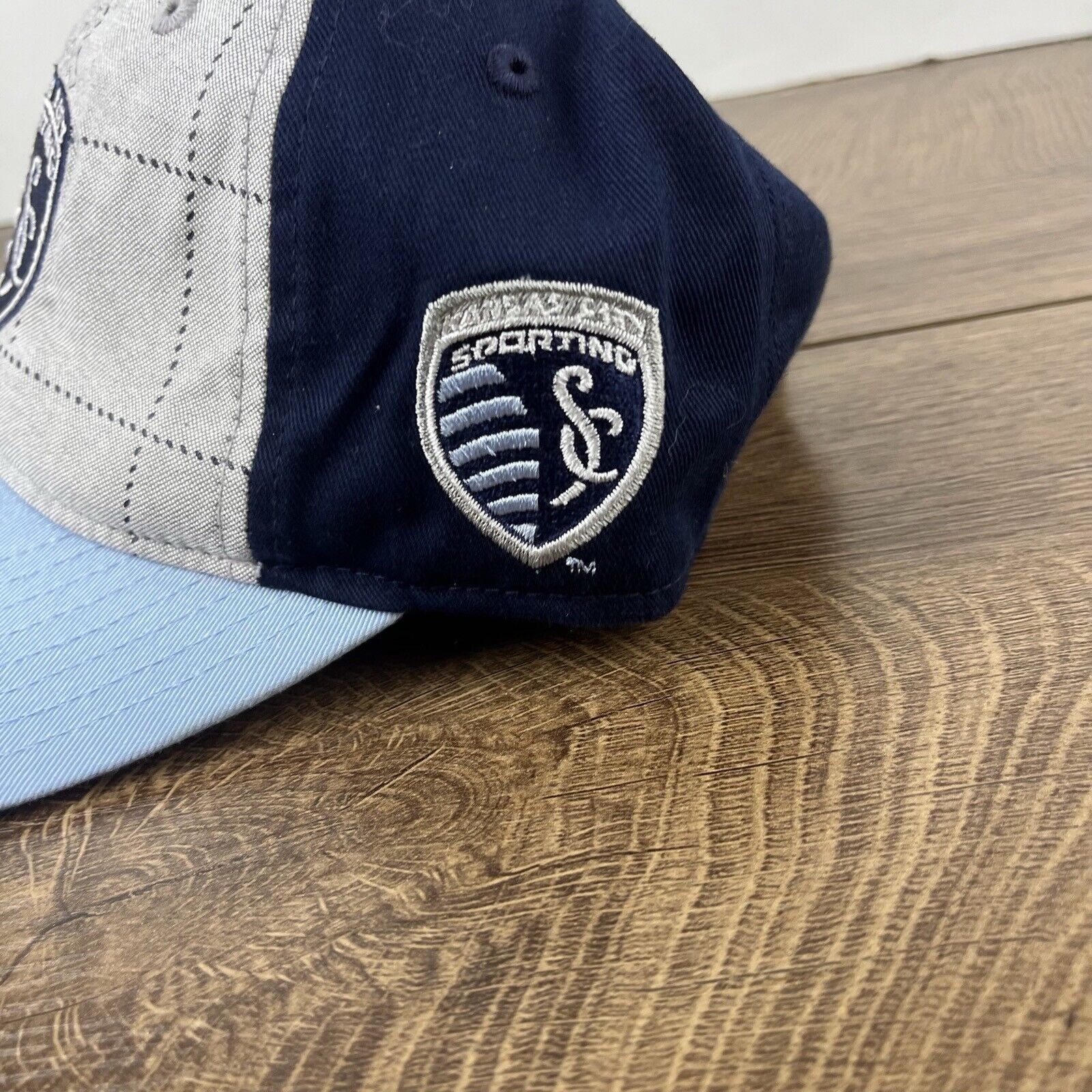 Adidas Kansas City Sporting Hat Adidas Blue Gray Cap Adjustable Gra Size ONE SIZE - 9 Thumbnail