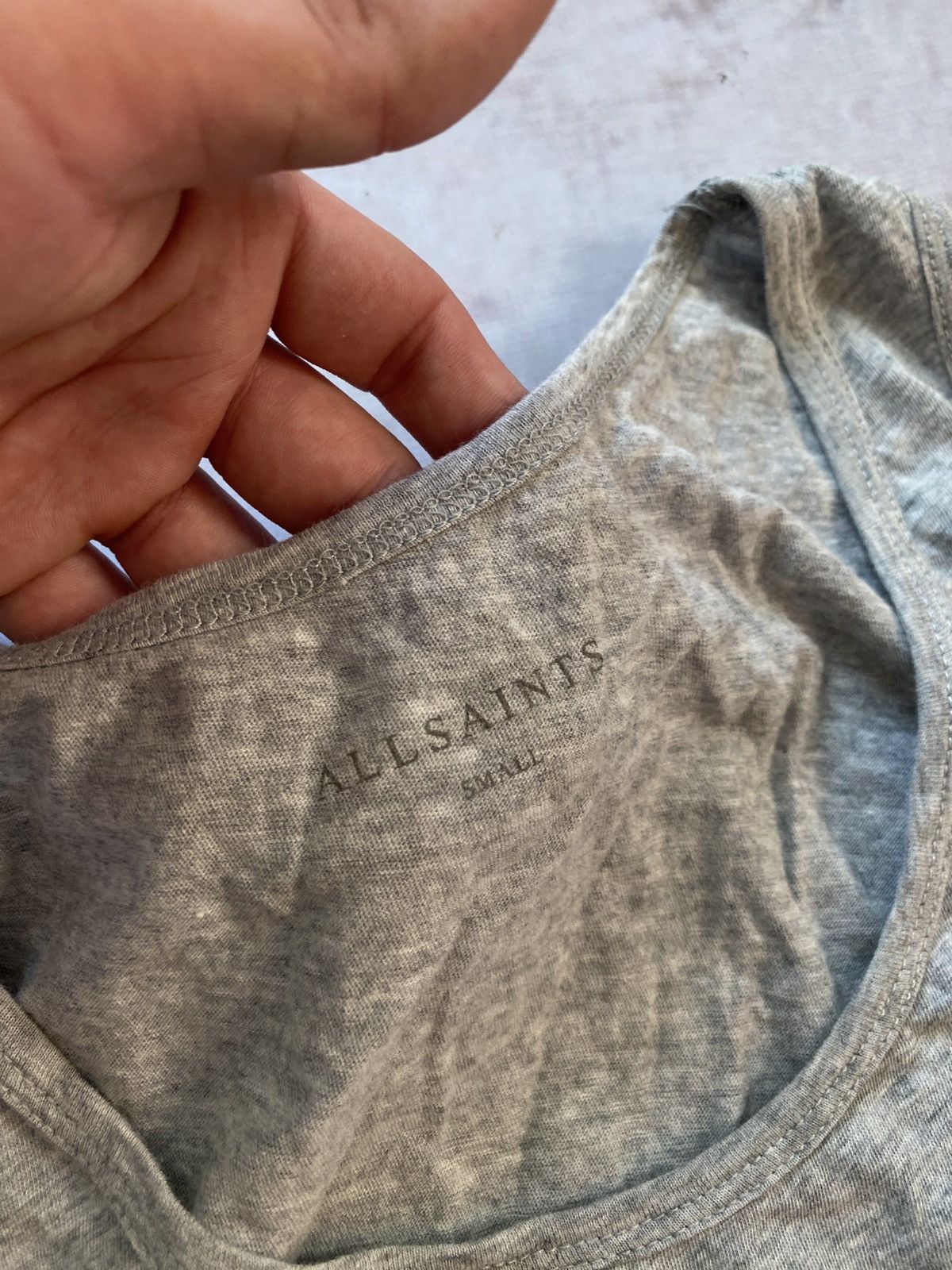 Allsaints × Vintage Allsaints Light gray Cotton Tank Top Y2k Rare Size US S / EU 44-46 / 1 - 4 Thumbnail
