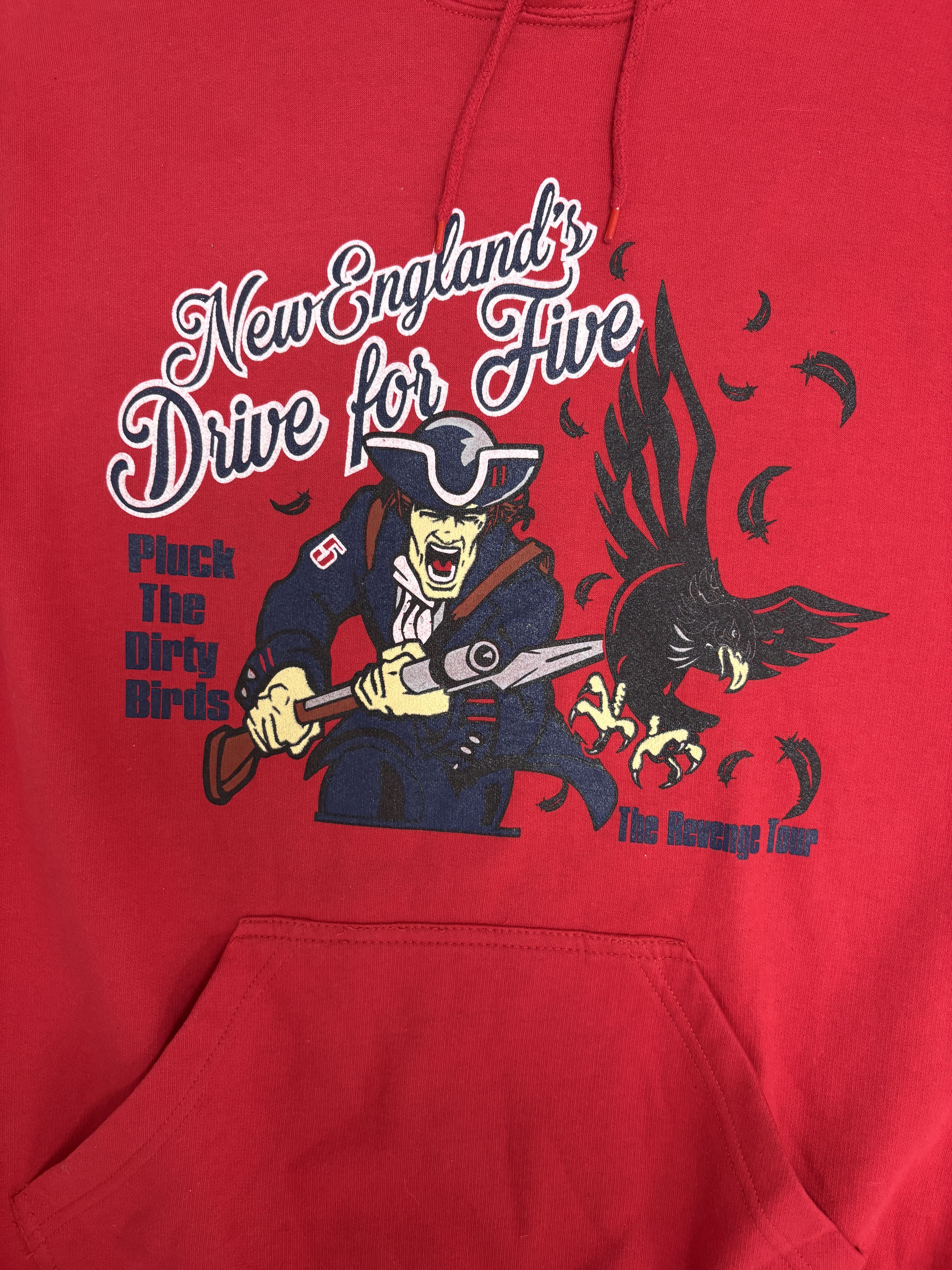 Vintage New England Patriots Drive For Five Red Hoodie Size US M / EU 48-50 / 2 - 2 Thumbnail