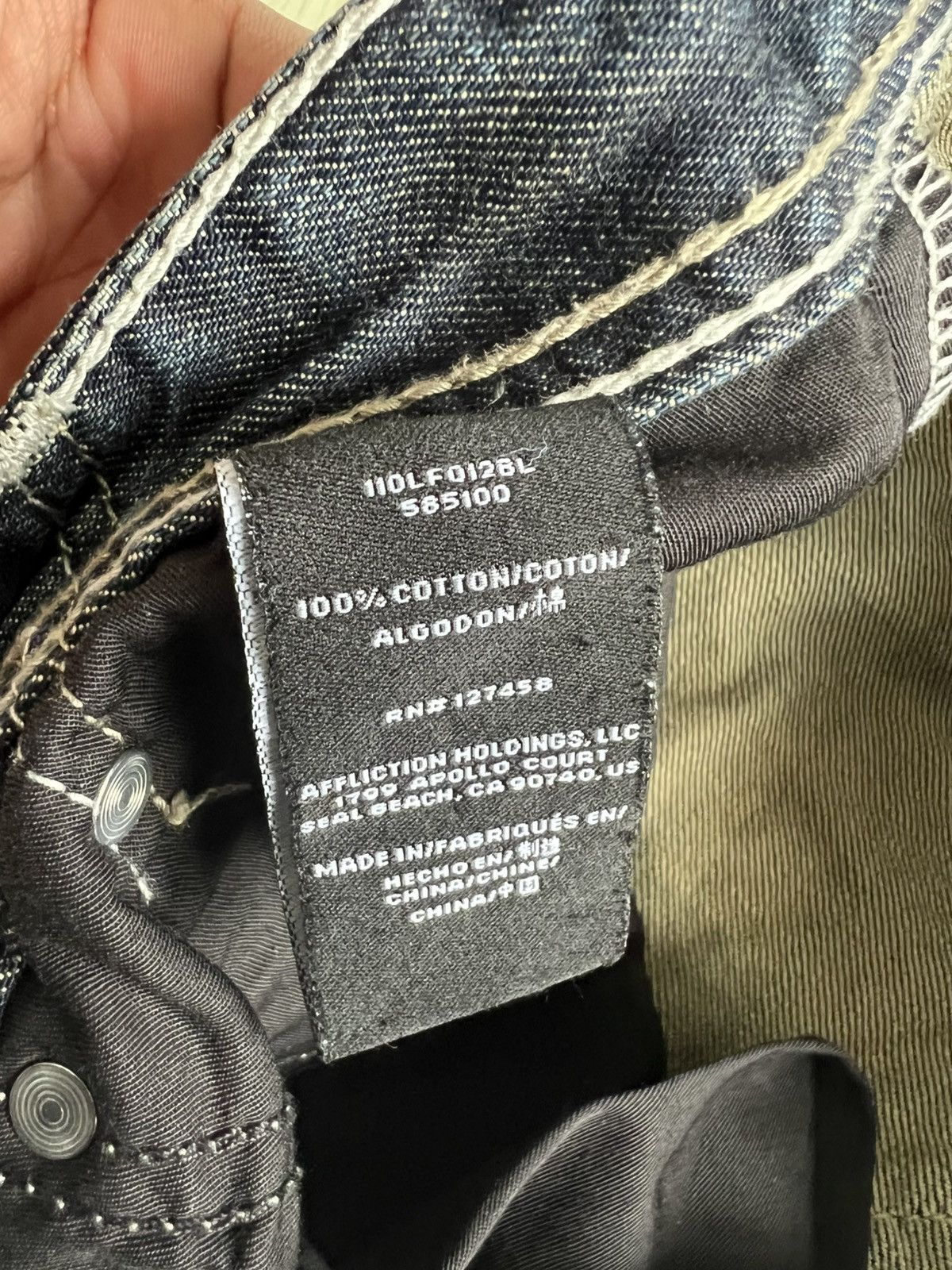 Affliction × JNCO Y2K Affliction Grant Premium Exclusive Buckle Baggy Jeans Size US 36 / EU 52 - 10 Thumbnail