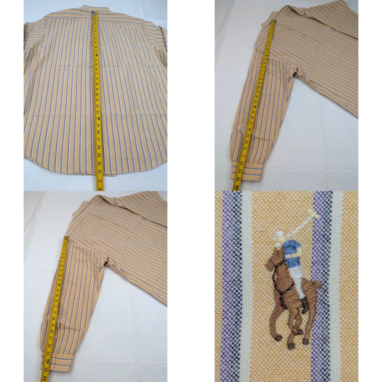 Ralph Lauren Ralph Lauren Polo Shirt Men 2XL Classic Striped Pastel Yellow Blue White Button-Up Size US XXL / EU 58 / 5 - 8 Thumbnail
