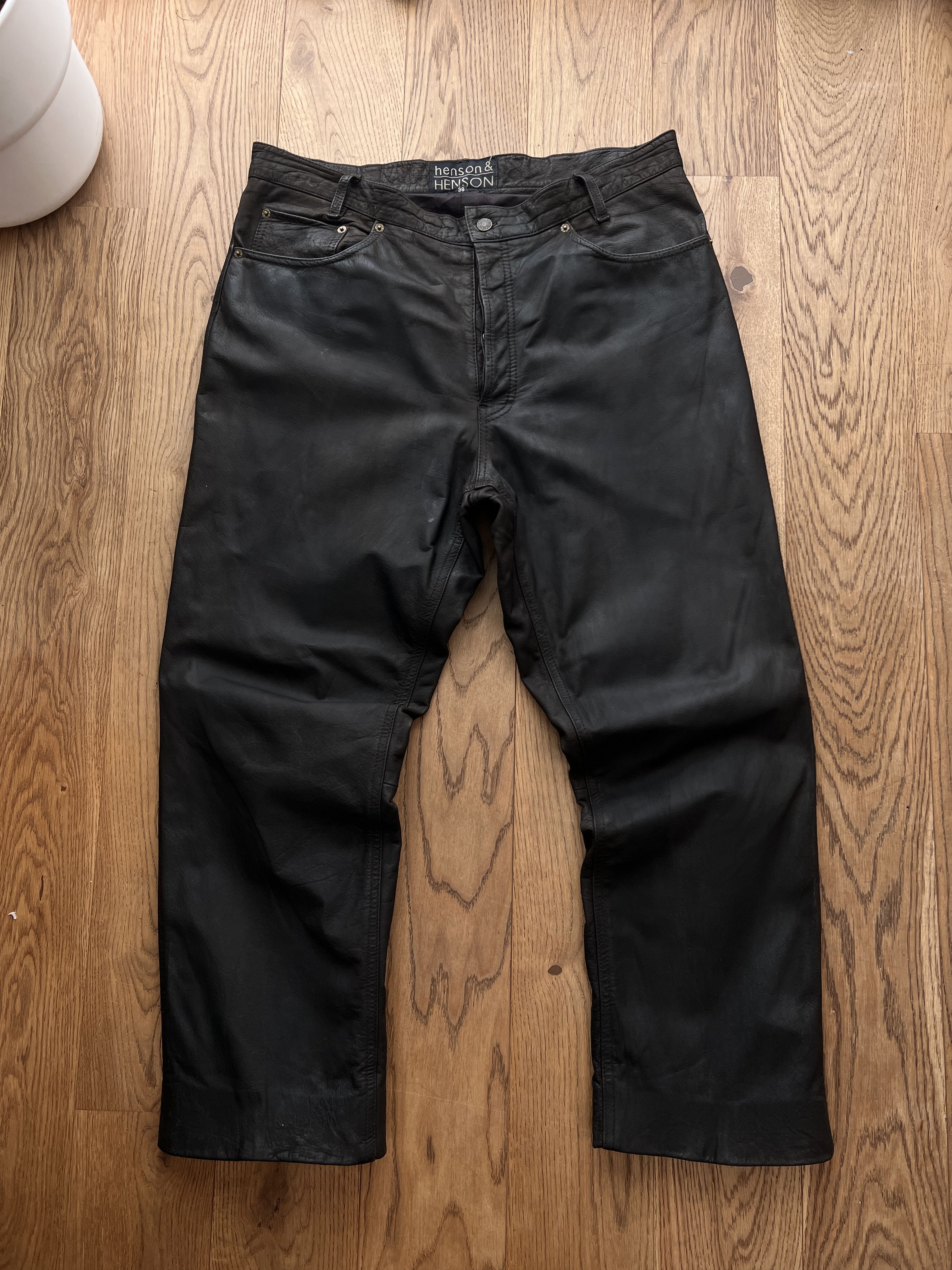 Hysteric Glamour True faded VTG 90s cowboy core leather pants baggy y2k opium Size US 36 / EU 52 - 2 Thumbnail