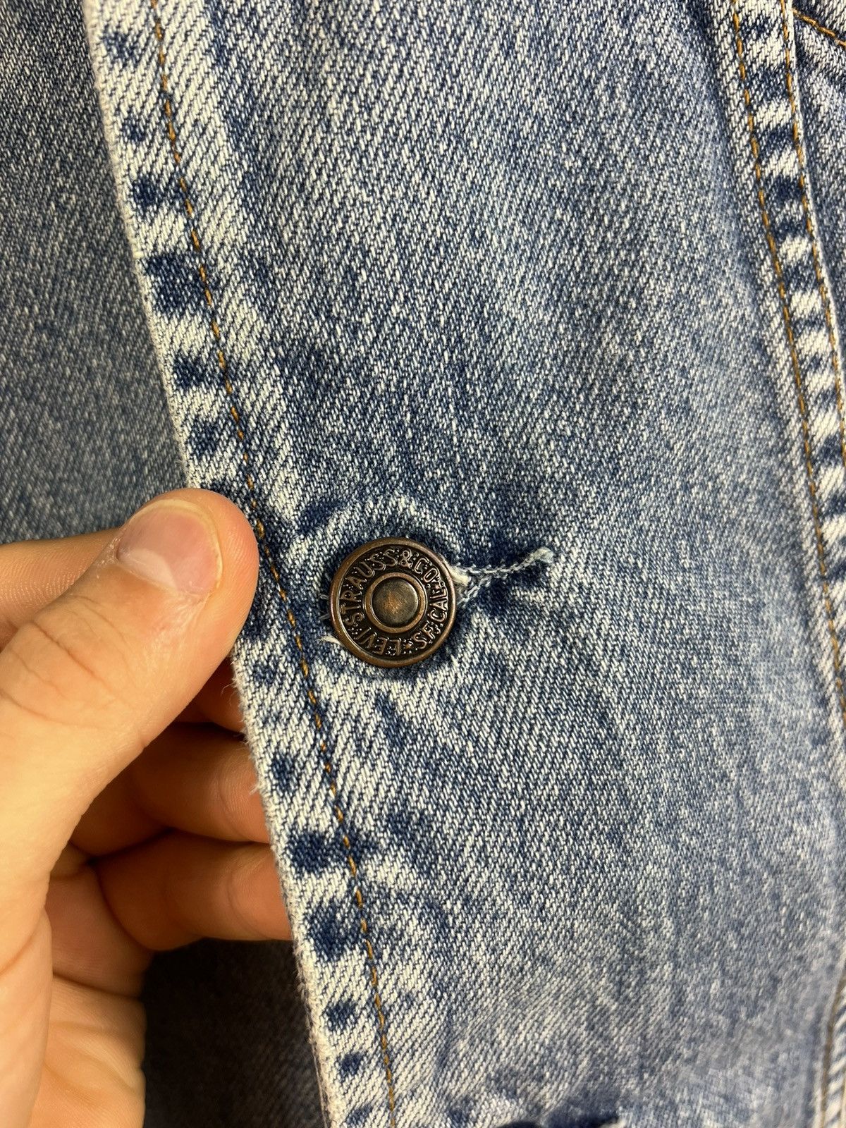 Levi's × Levi's Vintage Clothing × Vintage Vintage 80s Levi’s denim vest jacket sleeveless orange tab Size US L / EU 52-54 / 3 - 11 Thumbnail