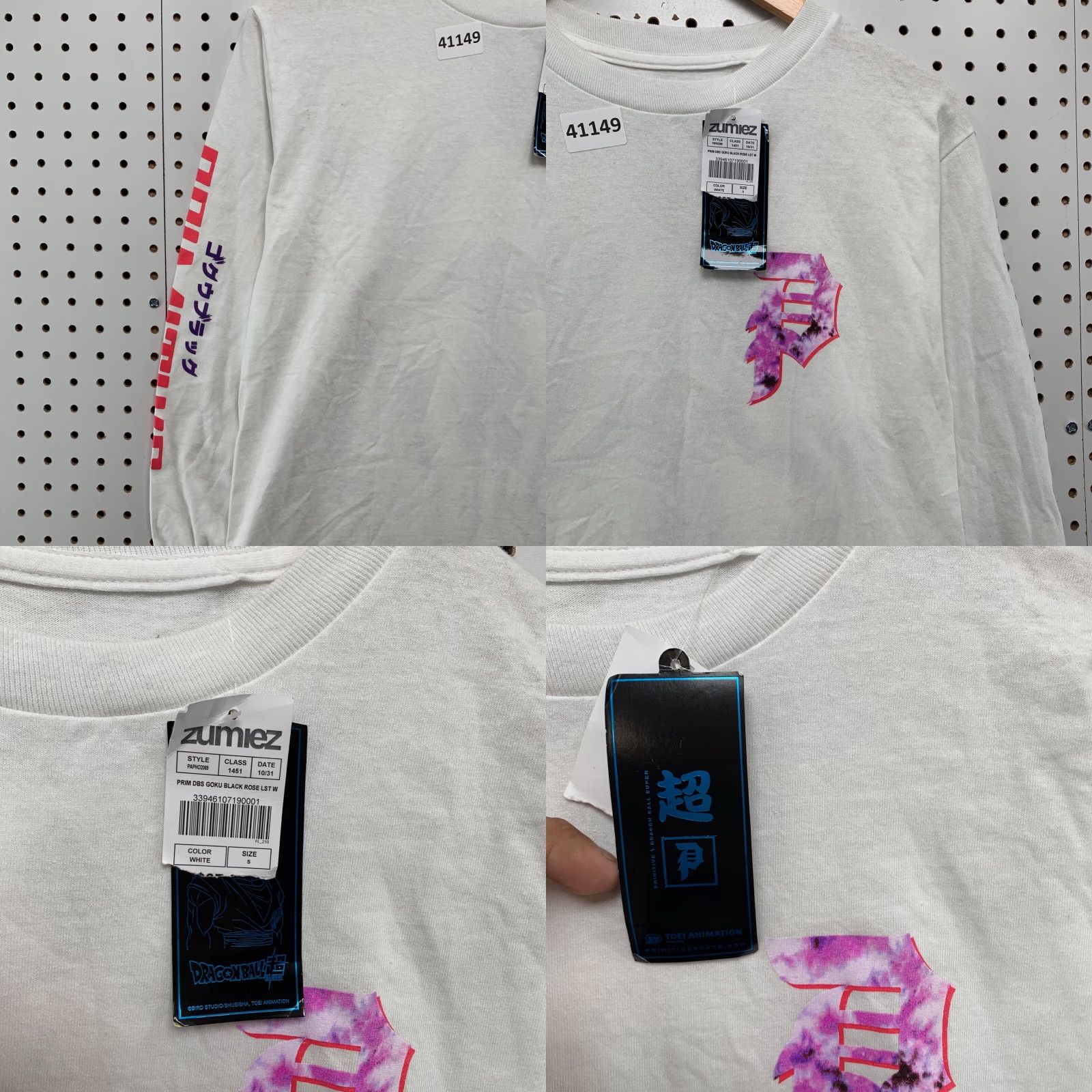 Vintage VINTAGE Dragon Ball Z T-Shirt Mens Small Long Sleeve Anime White 90s Graphic Print Size US S / EU 44-46 / 1 - 8 Thumbnail