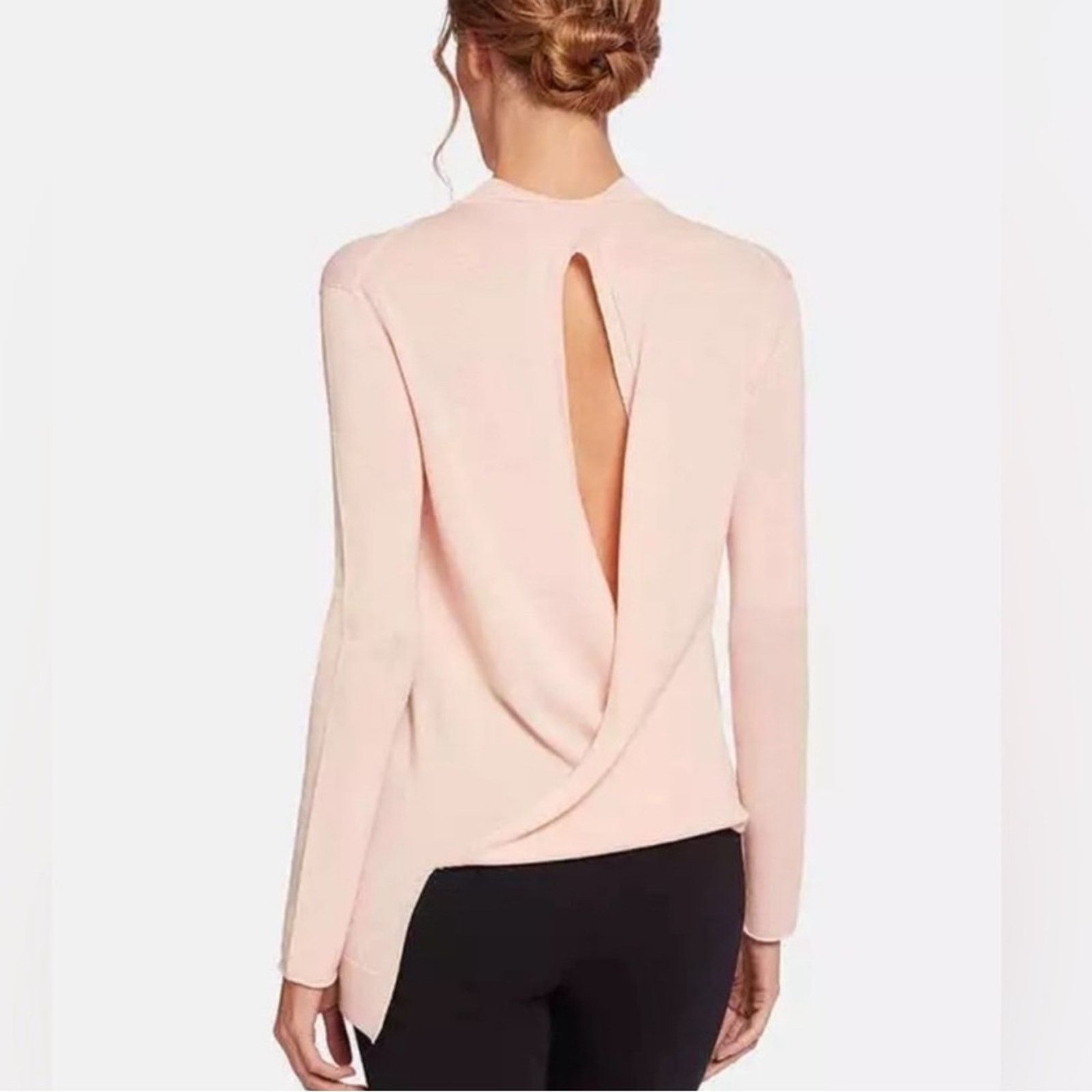 Wolford NWOT Wolford Aurora Pink Long Sleeve Sweater Open Back XS Size XS / US 0-2 / IT 36-38 - 1 Thumbnail