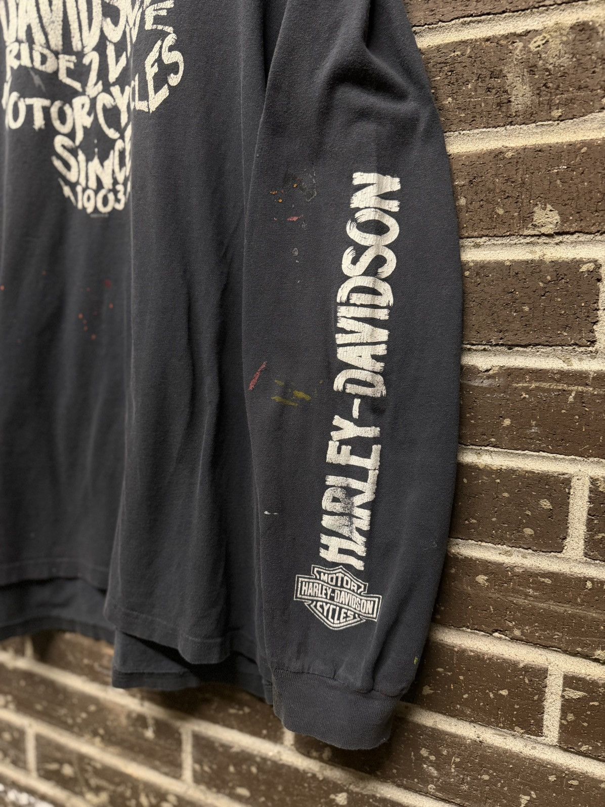 Vintage Thrashed (2014) Harley Tee Size US L / EU 52-54 / 3 - 4 Thumbnail