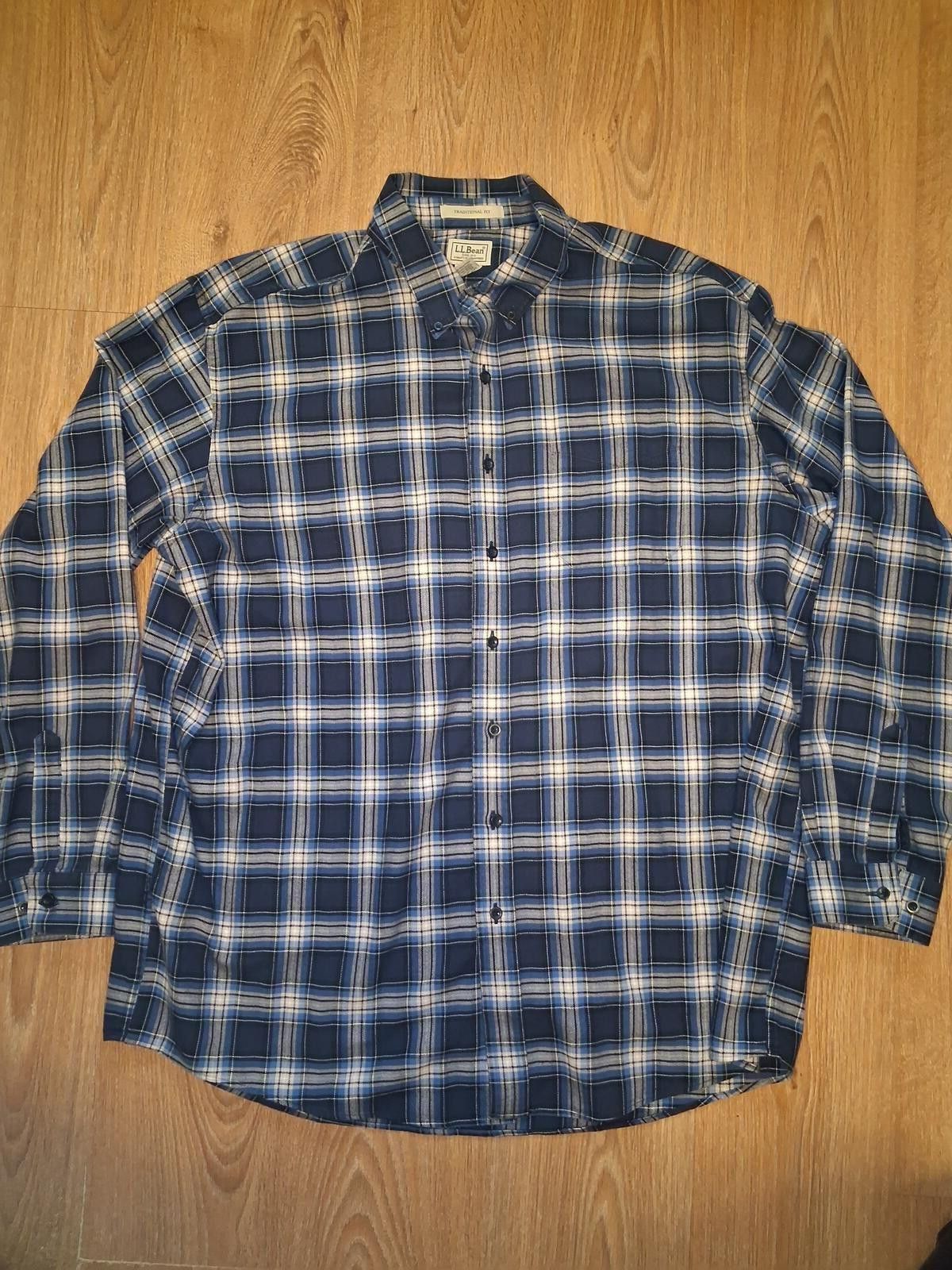 L.L. Bean LL Bean Flannel Button Up Shirt XXLT Blue Multicolor Plaid Size US XXL / EU 58 / 5 - 1 Thumbnail