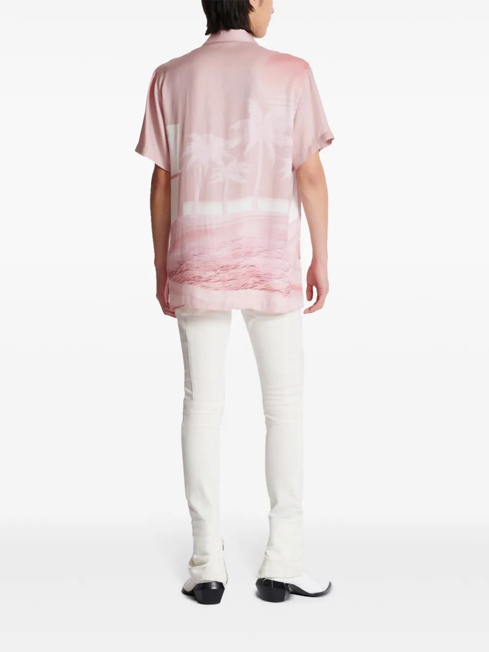 Balmain o1s1wg110925 Print Logo Embroidered Shirt in Pink/White Size US S / EU 44-46 / 1 - 3 Thumbnail