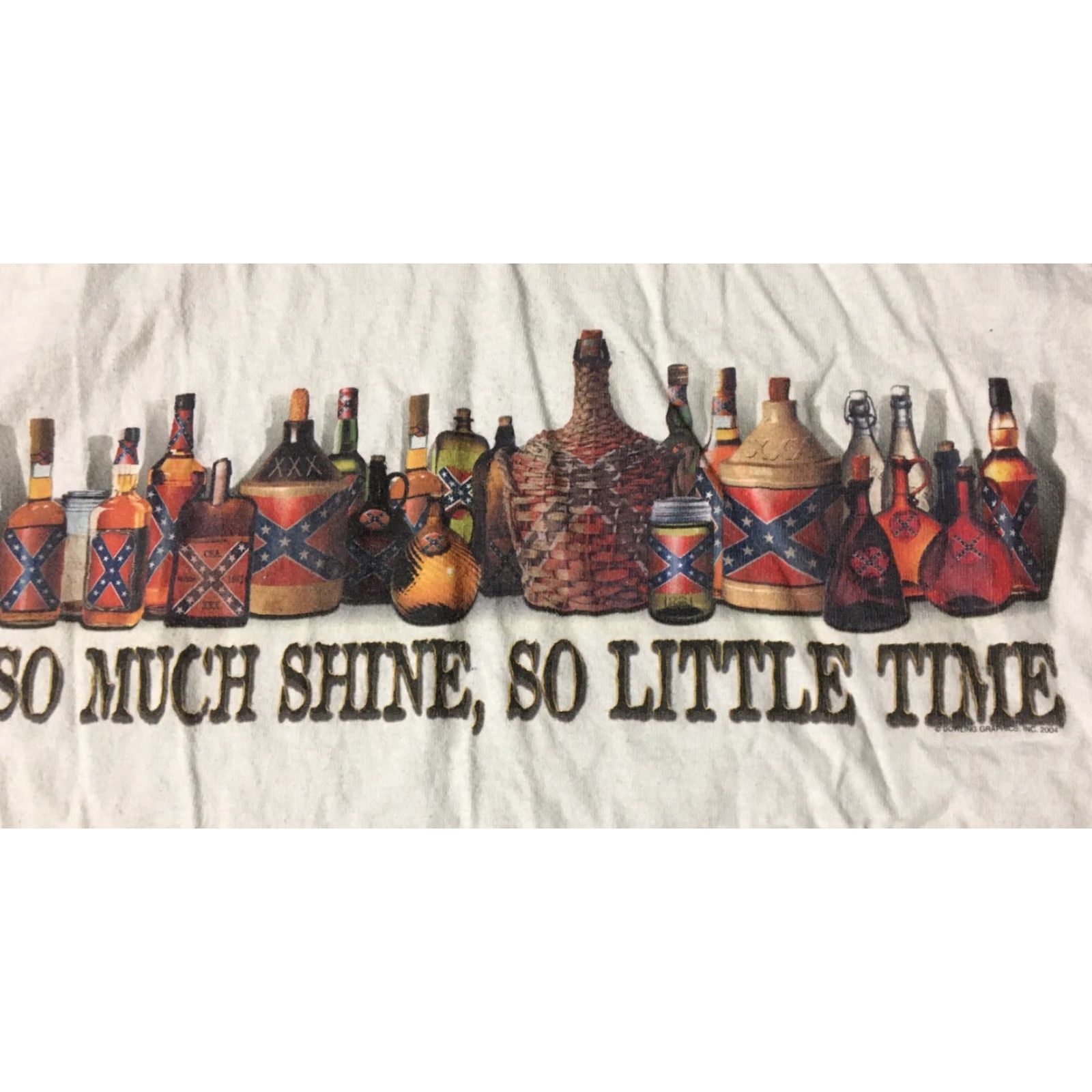 Hanes VINTAGE Moonshine So Much Shine So Little Time Shirt XL White USA Beer Whiskey Hanes Shirt Mens XS? Size US XL / EU 56 / 4 - 2 Thumbnail