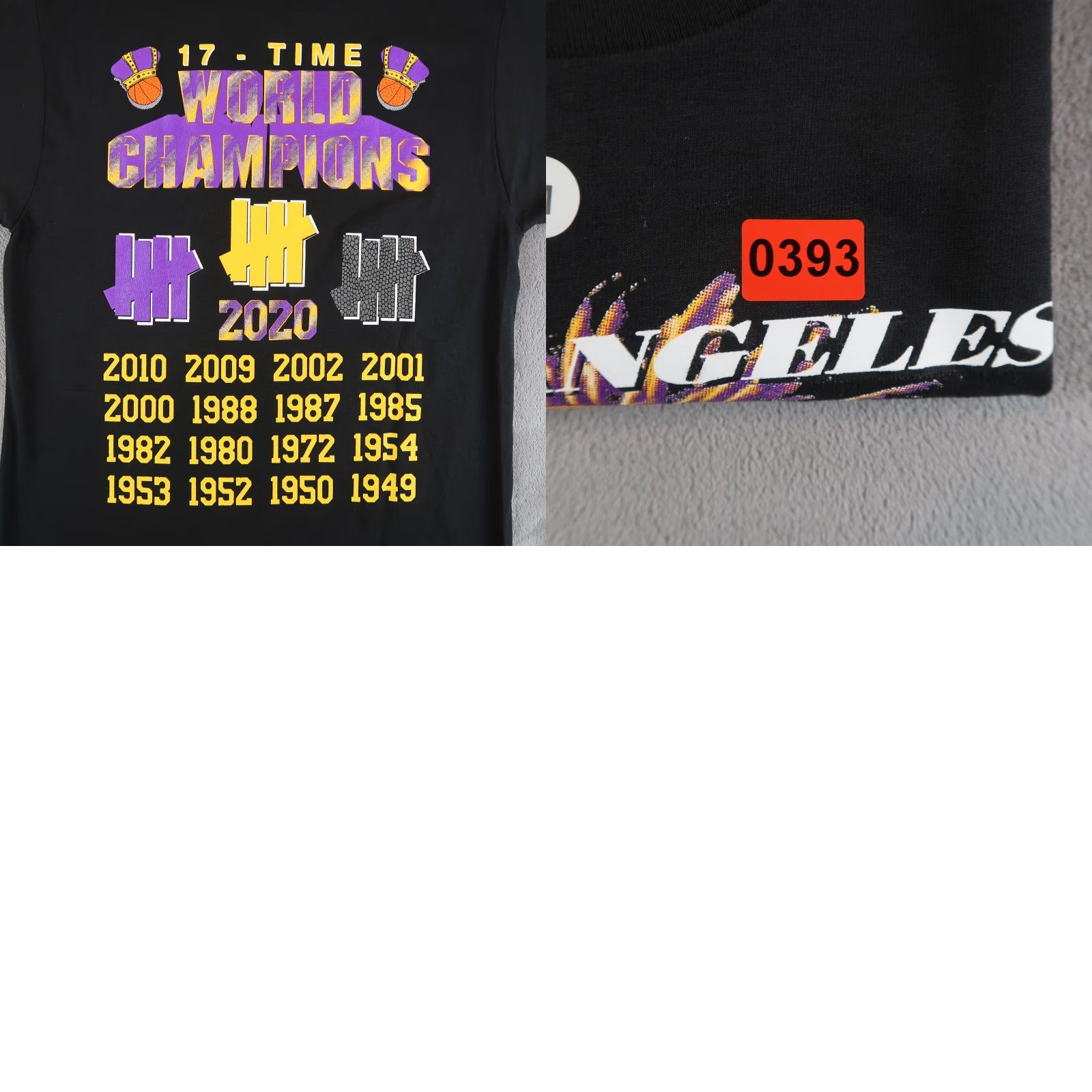 Undefeated Undefeated Lakers Shirt Mens M Medium NBA 2020 Champions Graphic Print Black Crew Neck Short Sleeve Cotton T-Shirt Size US M / EU 48-50 / 2 - 8 Thumbnail