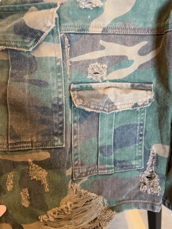 Designer × Vintage camo washed faded military baggy grunge ripped shorts Size US 32 / EU 48 - 12 Thumbnail