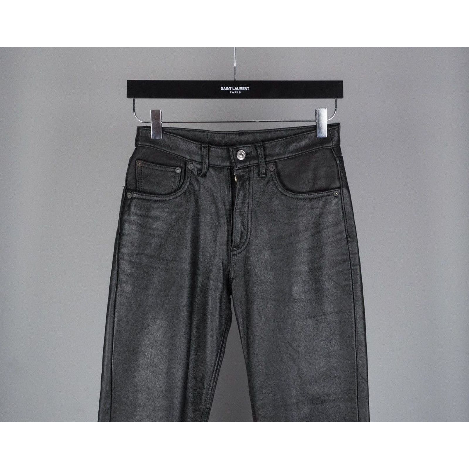 Levi's Vintage levis strauss real leather black logo pants Size 27" / US 4 / IT 40 - 2 Thumbnail