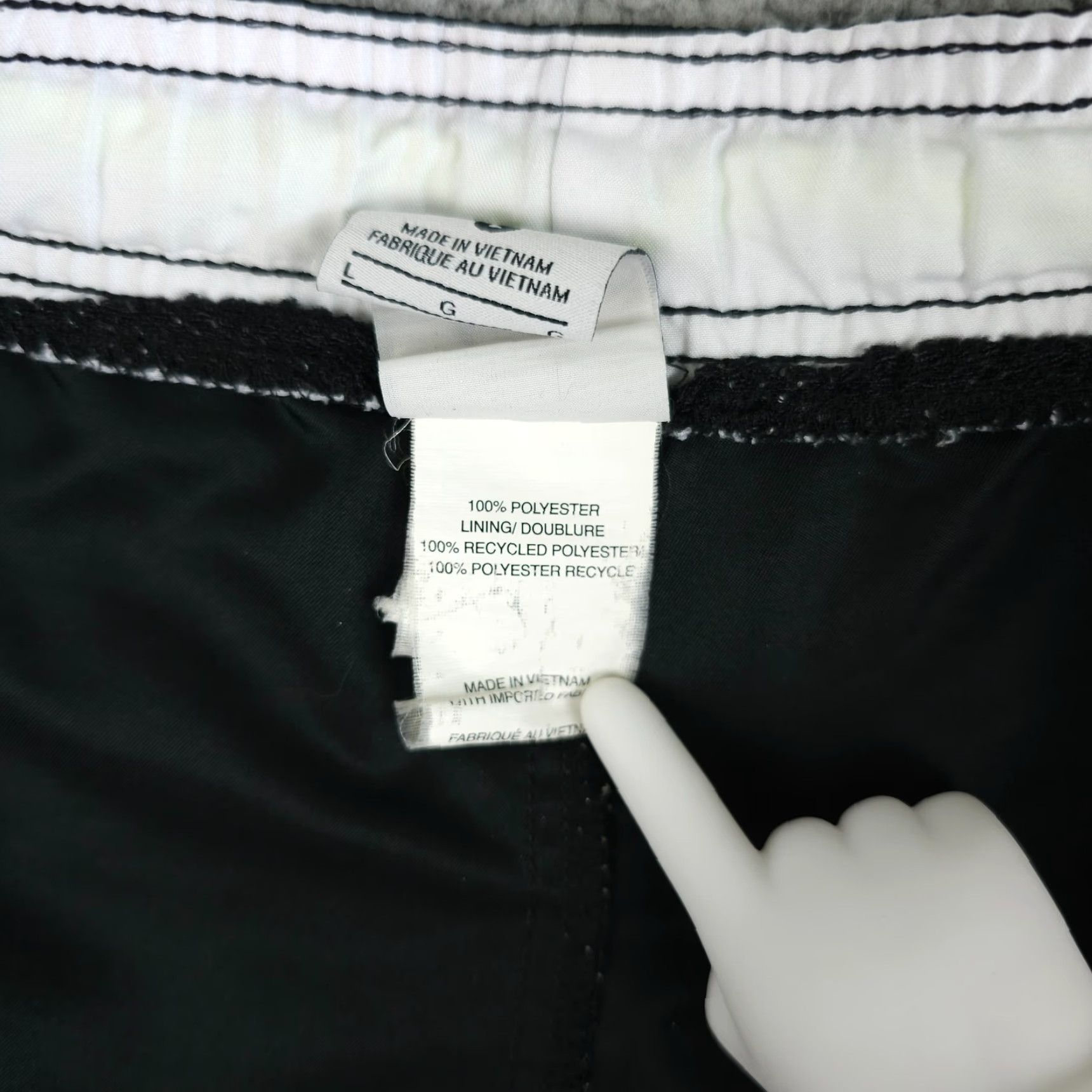 Nike Nike Shorts Mens Large Black White Board Swim Trunks Pockets Drawstring Surf Size US 33 - 4 Thumbnail