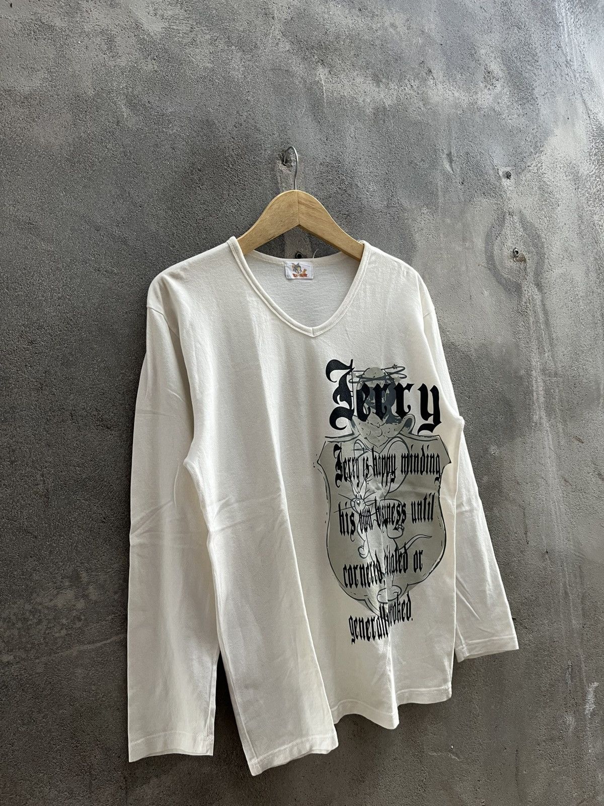 14th Addiction × If Six Was Nine × Le Grande Bleu (L.G.B.) Y2K Gothic Font Graphic Long Sleeve – Jerry Quote Tee Size US L / EU 52-54 / 3 - 4 Thumbnail