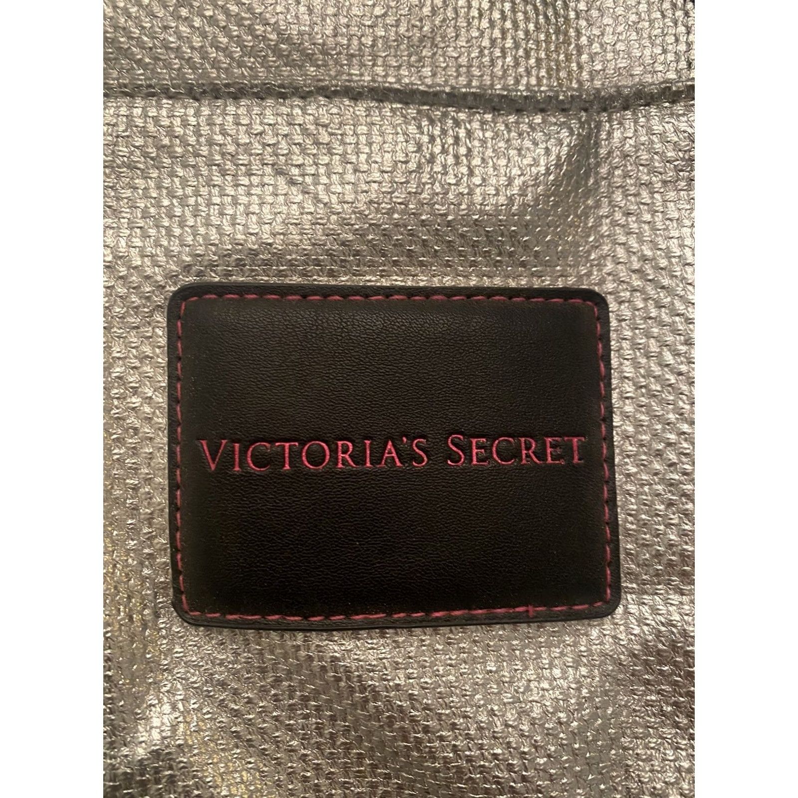 Victoria's Secret Victoria's Secret Tote Bag Weekender X-Large Silver/Black PVC Logo Buttons Zip Size ONE SIZE - 2 Thumbnail