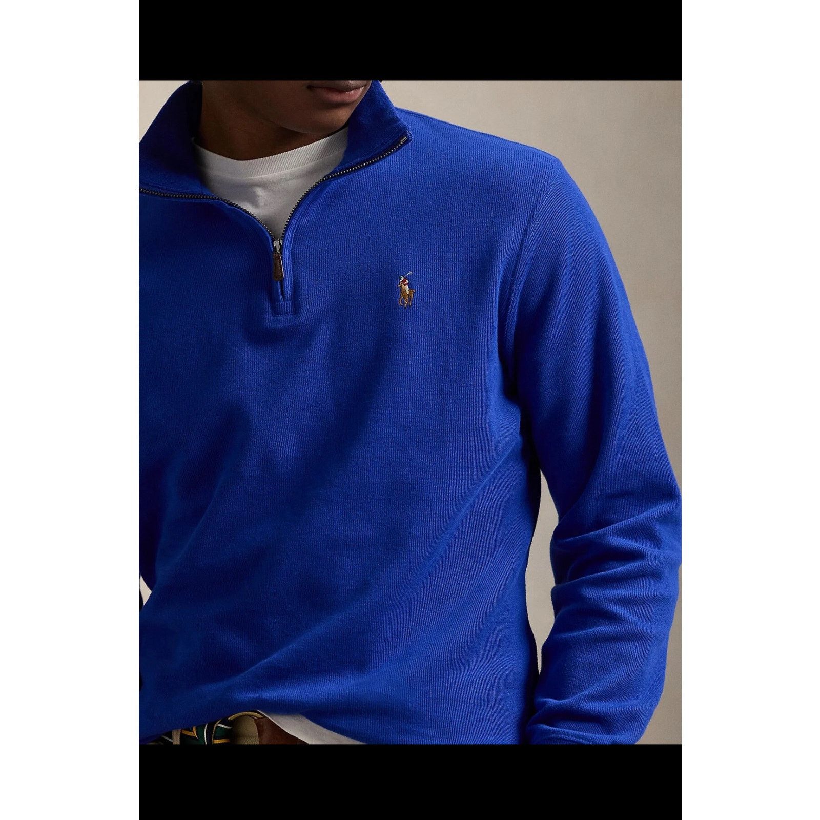 Polo Ralph Lauren Polo Ralph Lauren Men's Sz L Estate-Rib Cotton Quarter-Zip Size US L / EU 52-54 / 3 - 14 Thumbnail