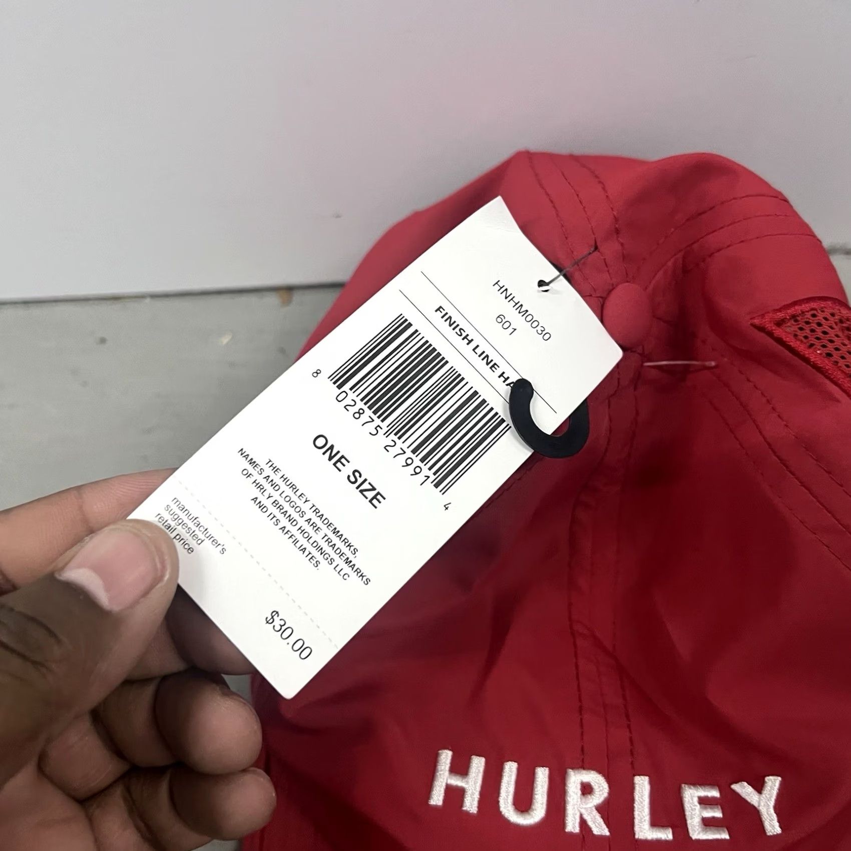 Hurley Hurley Finish Line Red Hat - One Size Adjustable Baseball Cap Men Size ONE SIZE - 4 Thumbnail