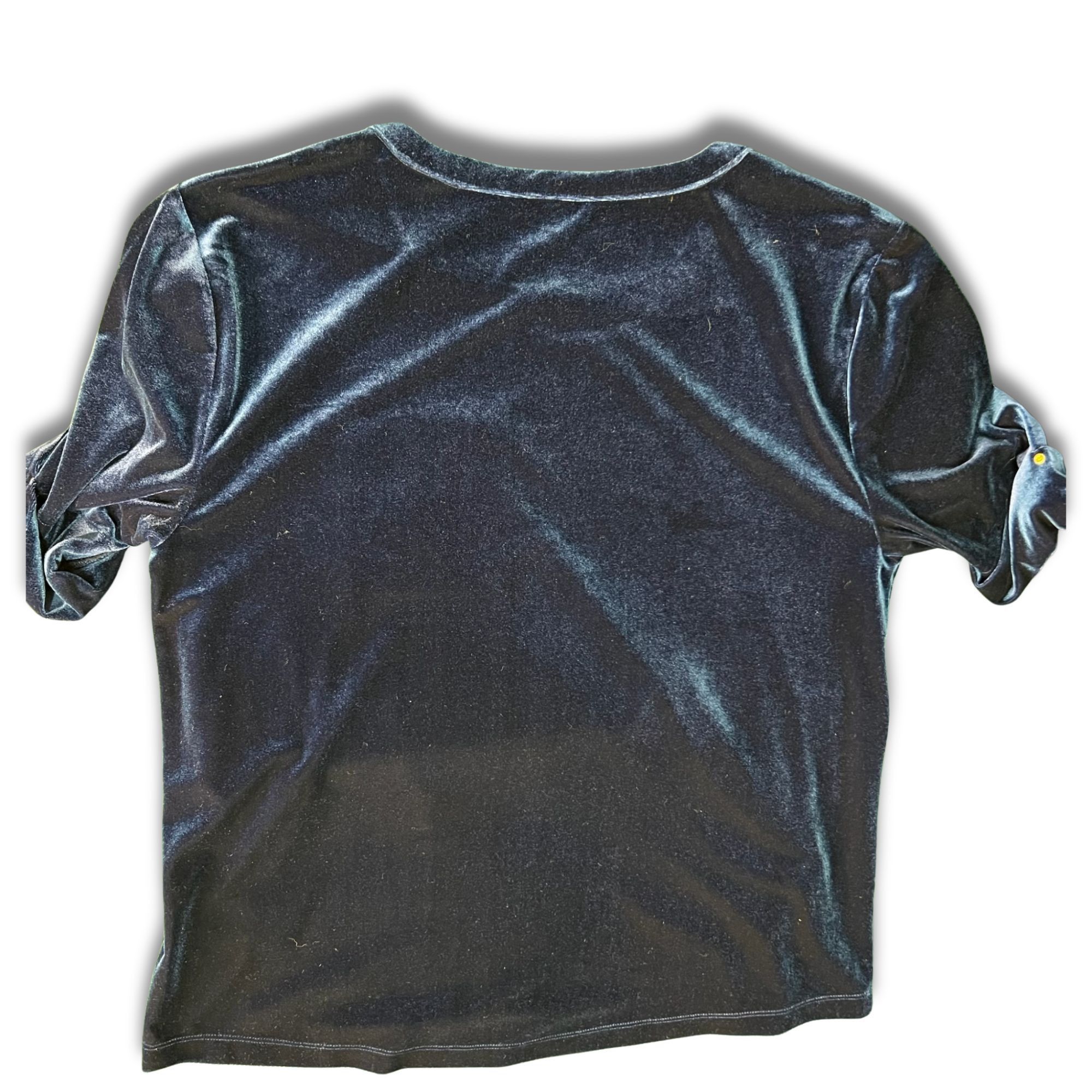 Lauren Ralph Lauren Lauren Ralph Lauren Velvet Blouse Navy Blue Short Sleeve Siz Size M / US 6-8 / IT 42-44 - 3 Thumbnail