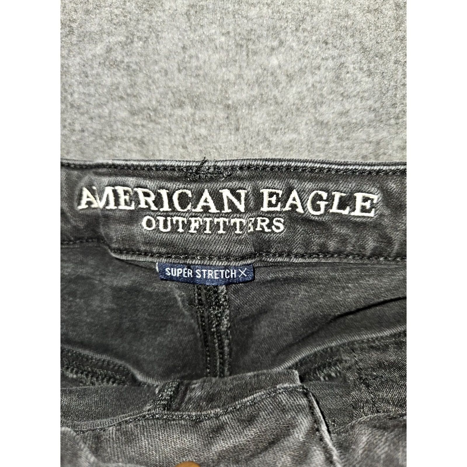 American Eagle Outfitters American Eagler Super High Rise Shortie Shorts Distressed Cutoff Women's 12 Size 34" / US 12 / IT 48 - 2 Thumbnail