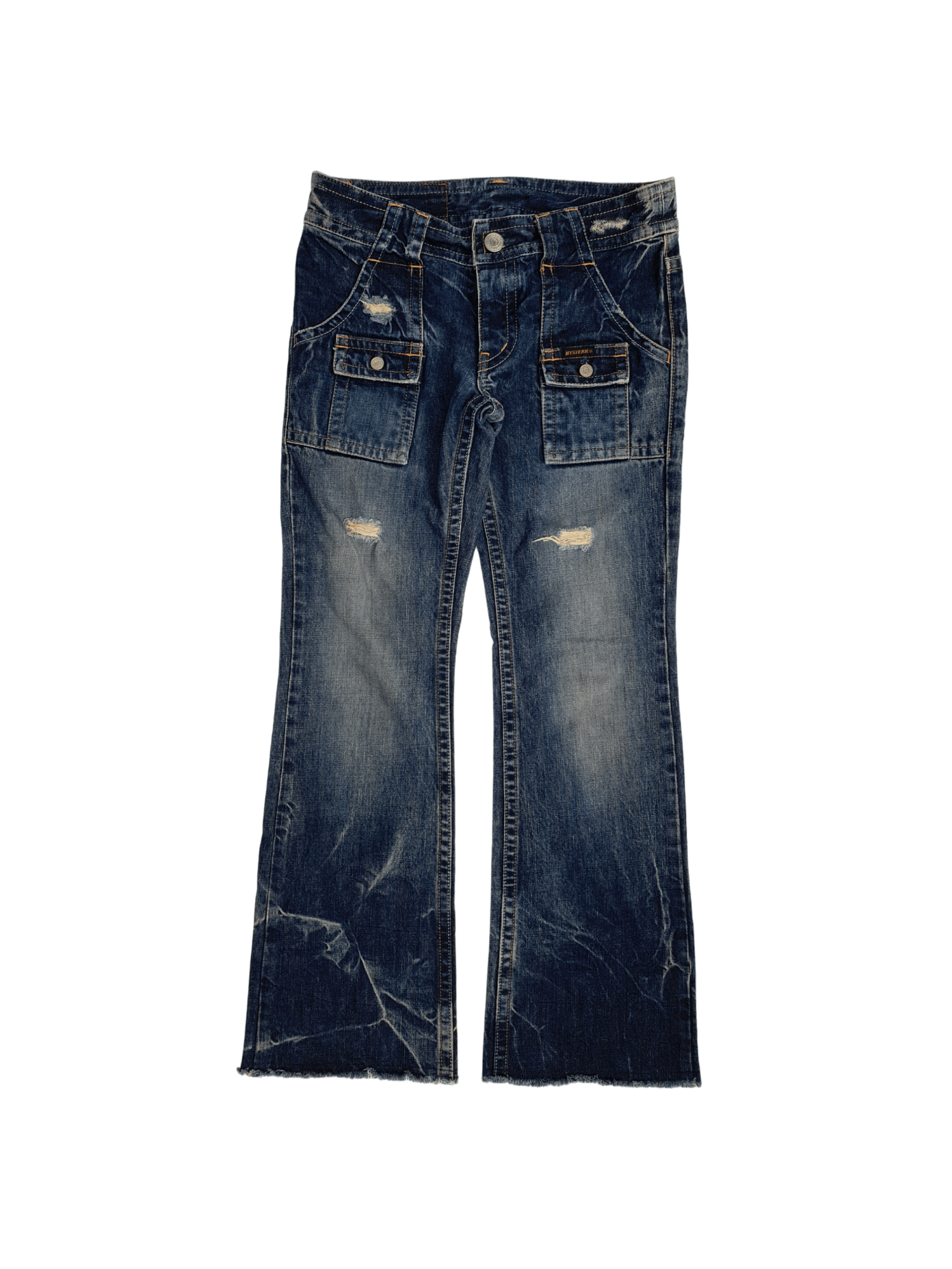 image of Hysteric Glamour Flared Bootcut Denim Jeans - Not Hagi in Indigo, Men's (Size 30)