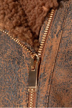 Alexander McQueen o1srvl11e0326 Shearling Aviator Jacket in Brown Size M / US 6-8 / IT 42-44 - 5 Thumbnail