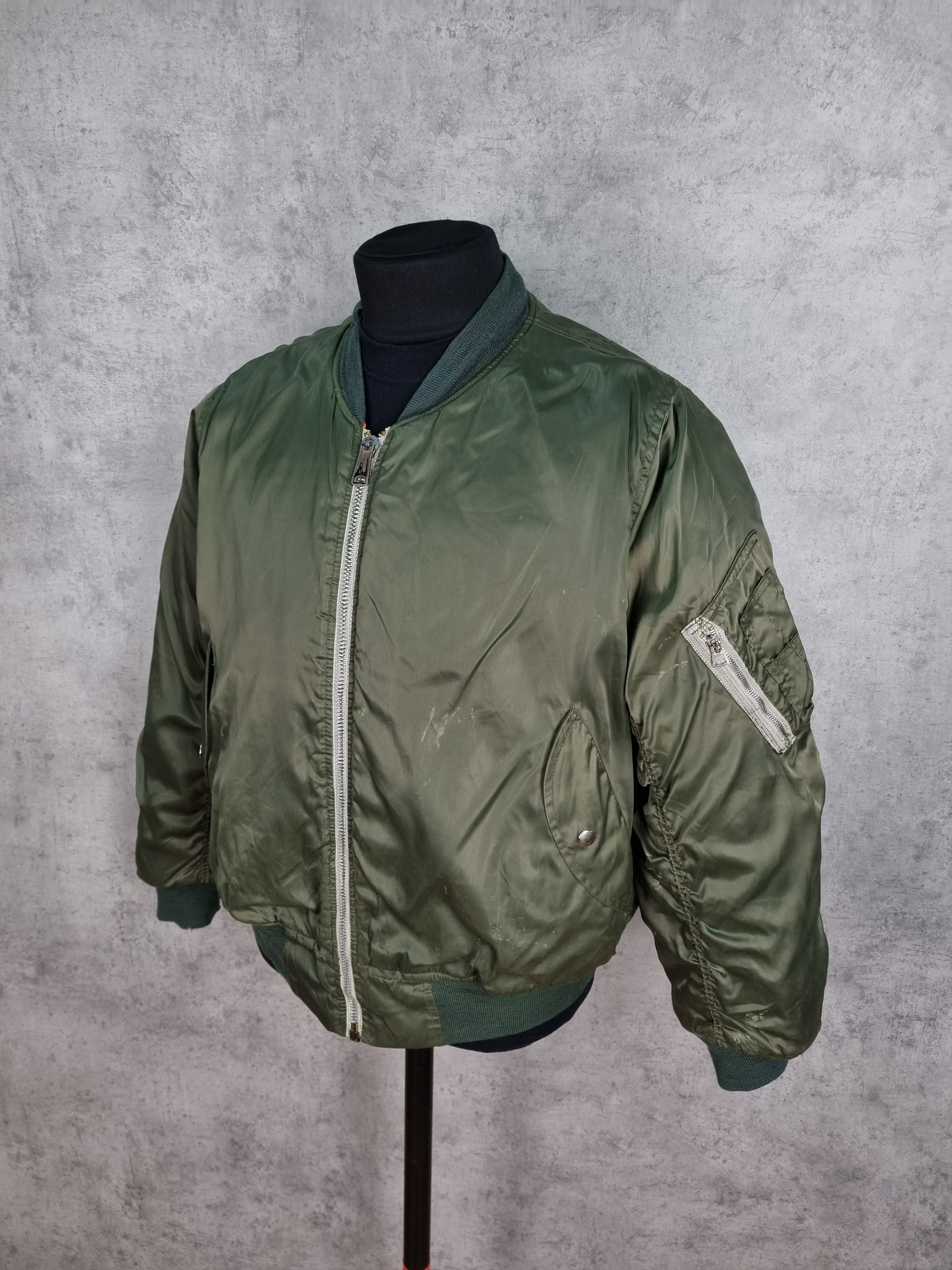 Vintage Destroyed Aviator Dirty Military Nylon Bomber Size US M / EU 48-50 / 2 - 2 Thumbnail
